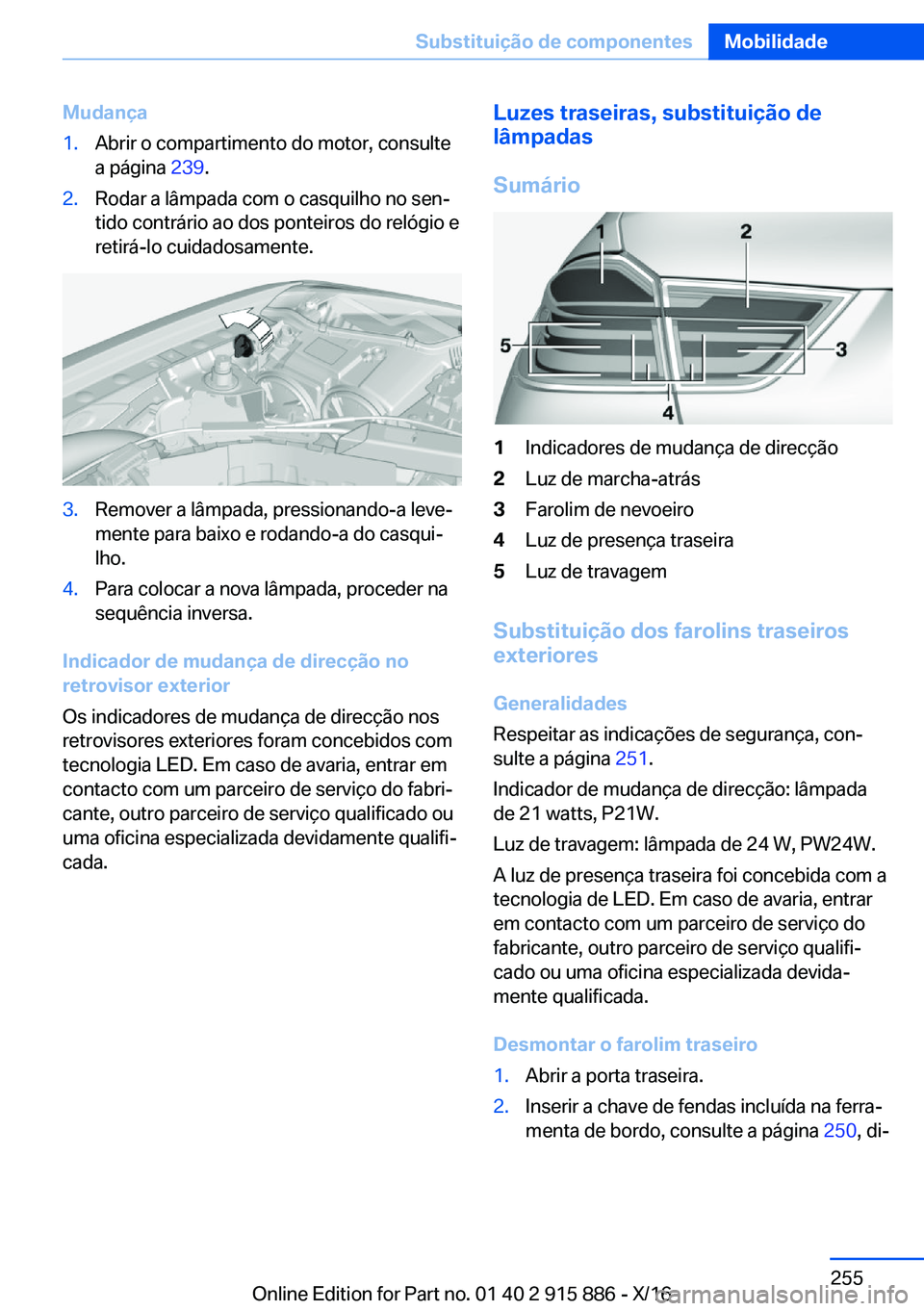 BMW X4 2017  Manual do condutor (in Portuguese) �M�u�d�a�n�