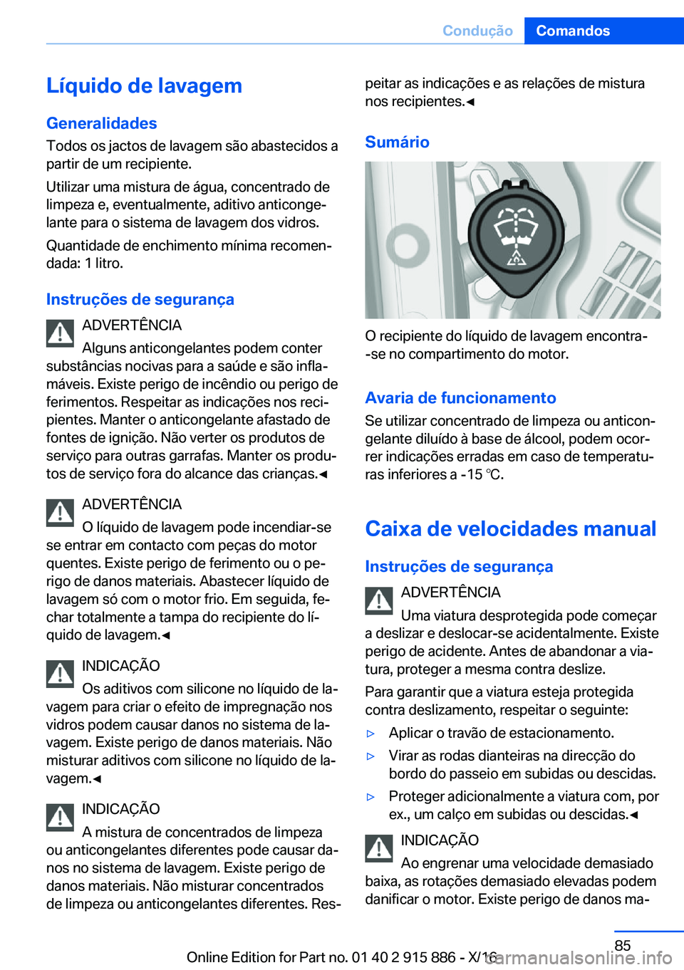 BMW X4 2017  Manual do condutor (in Portuguese) �L�