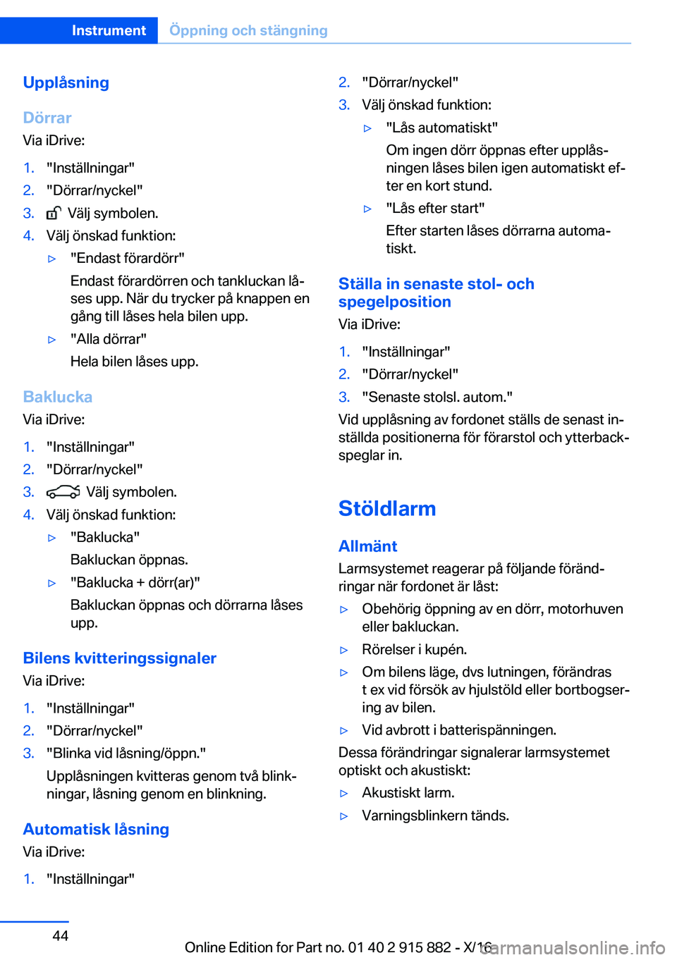 BMW X4 2017  InstruktionsbÖcker (in Swedish) �U�p�p�l�å�s�n�i�n�g
�D�