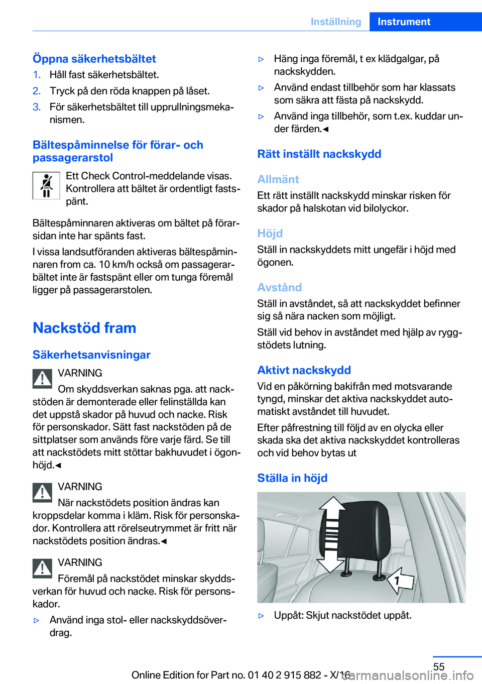BMW X4 2017  InstruktionsbÖcker (in Swedish) �