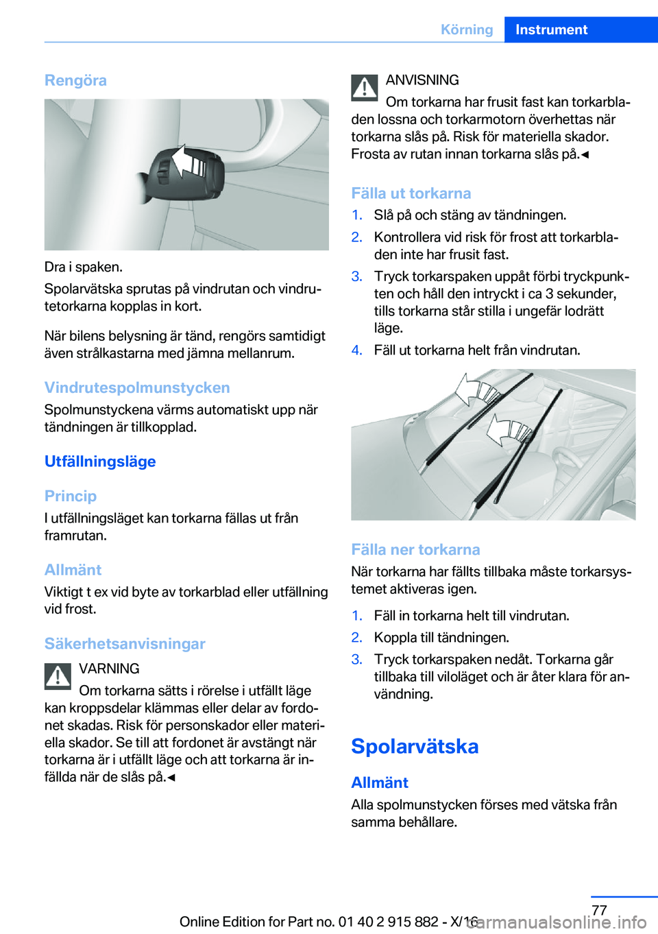 BMW X4 2017  InstruktionsbÖcker (in Swedish) �R�e�n�g�