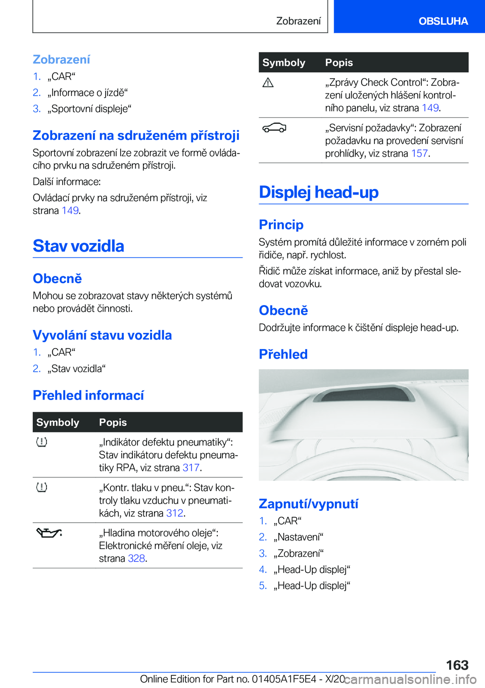 BMW X4 M 2021  Návod na použití (in Czech) �Z�o�b�r�a�z�e�n�