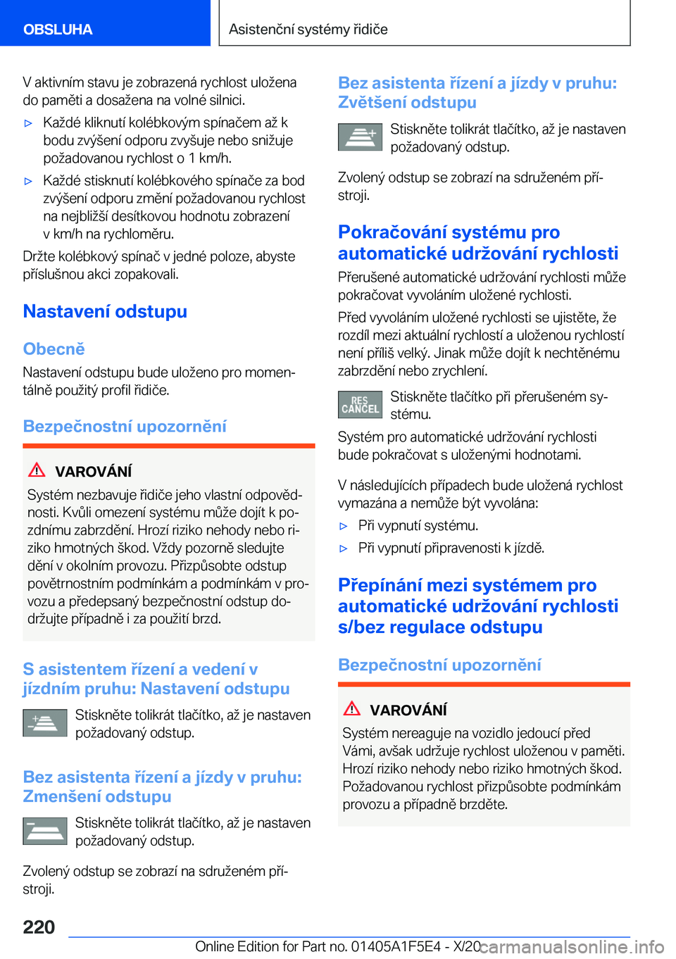 BMW X4 M 2021  Návod na použití (in Czech) �V��a�k�t�i�v�n�