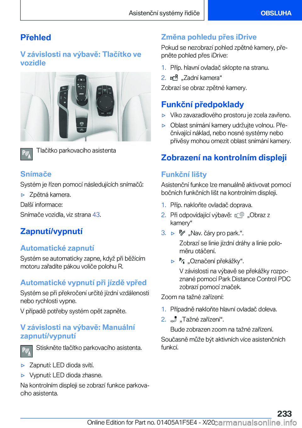 BMW X4 M 2021  Návod na použití (in Czech) �P�e�h�l�e�d
�V��z�