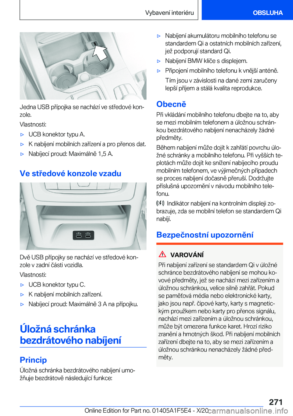 BMW X4 M 2021  Návod na použití (in Czech) �J�e�d�n�a��U�S�B��p�