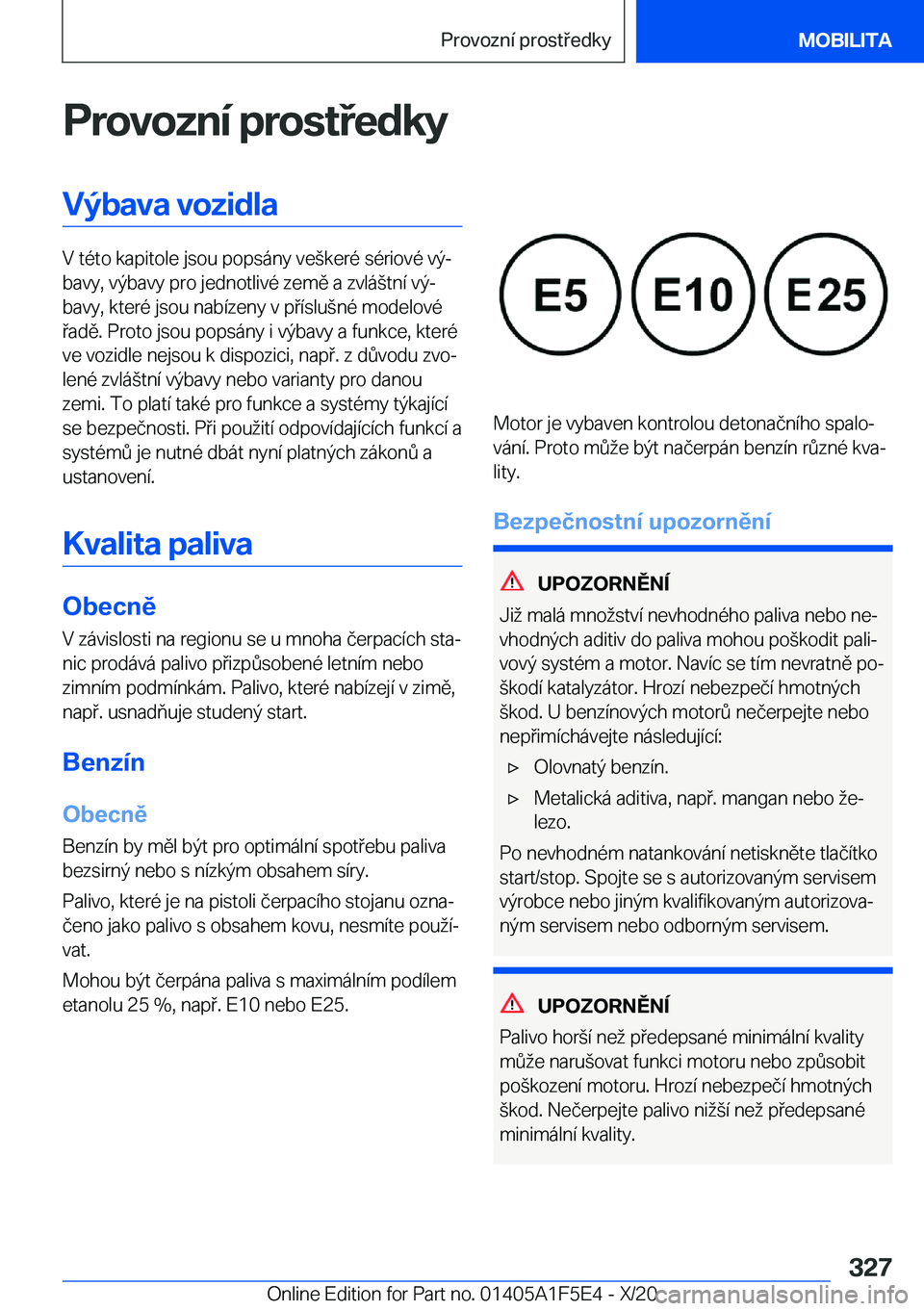 BMW X4 M 2021  Návod na použití (in Czech) �P�r�o�v�o�z�n�