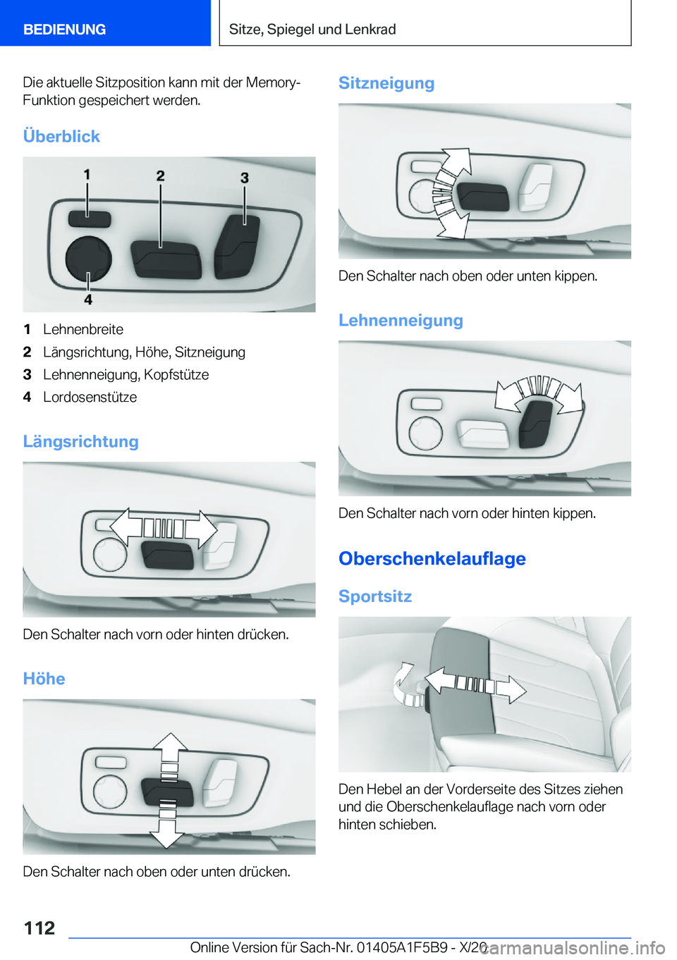 BMW X4 M 2021  Betriebsanleitungen (in German) �D�i�e��a�k�t�u�e�l�l�e��S�i�t�z�p�o�s�i�t�i�o�n��k�a�n�n��m�i�t��d�e�r��M�e�m�o�r�y�-�F�u�n�k�t�i�o�n��g�e�s�p�e�i�c�h�e�r�t��w�e�r�d�e�n�.
�