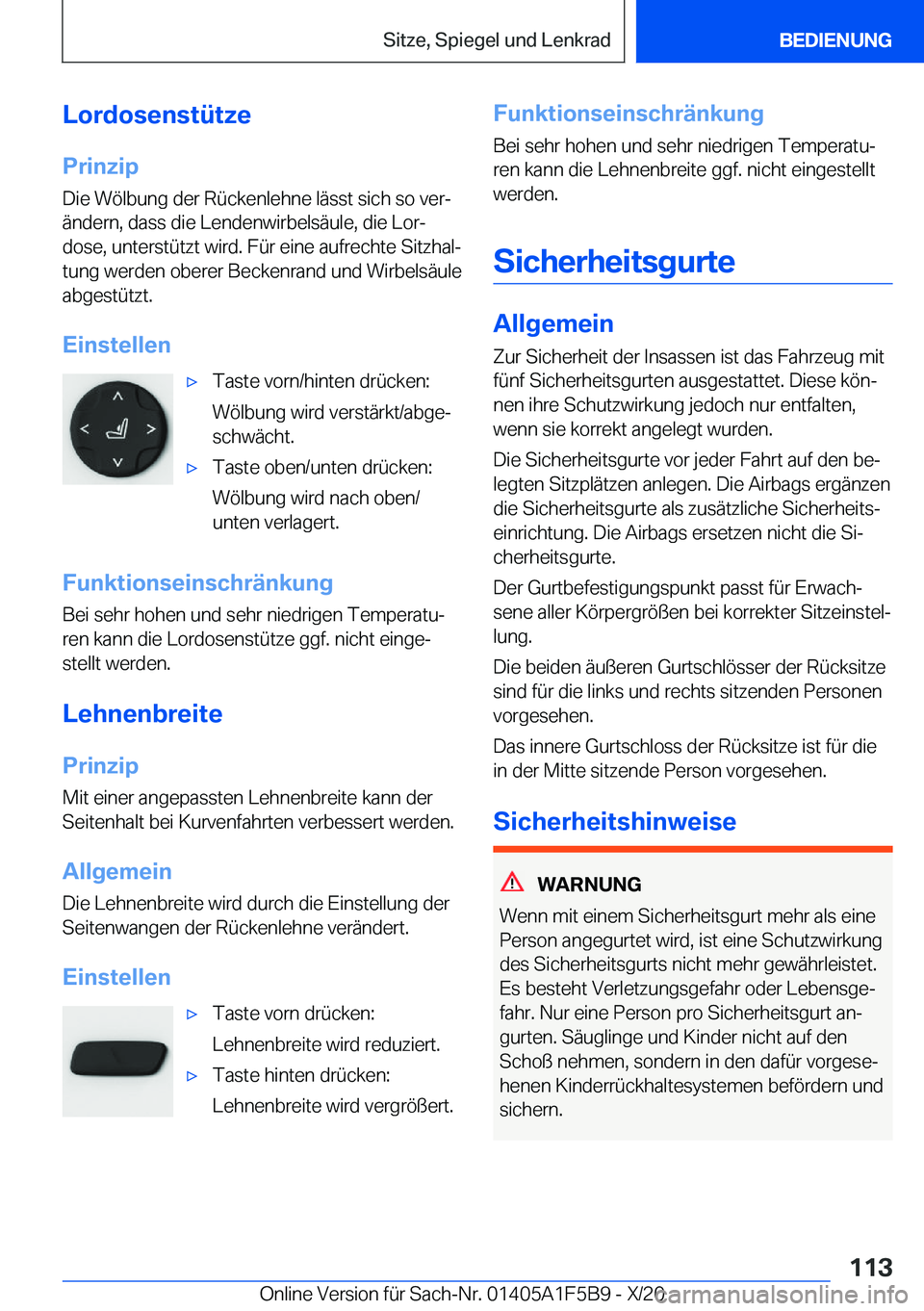 BMW X4 M 2021  Betriebsanleitungen (in German) �L�o�r�d�o�s�e�n�s�t�