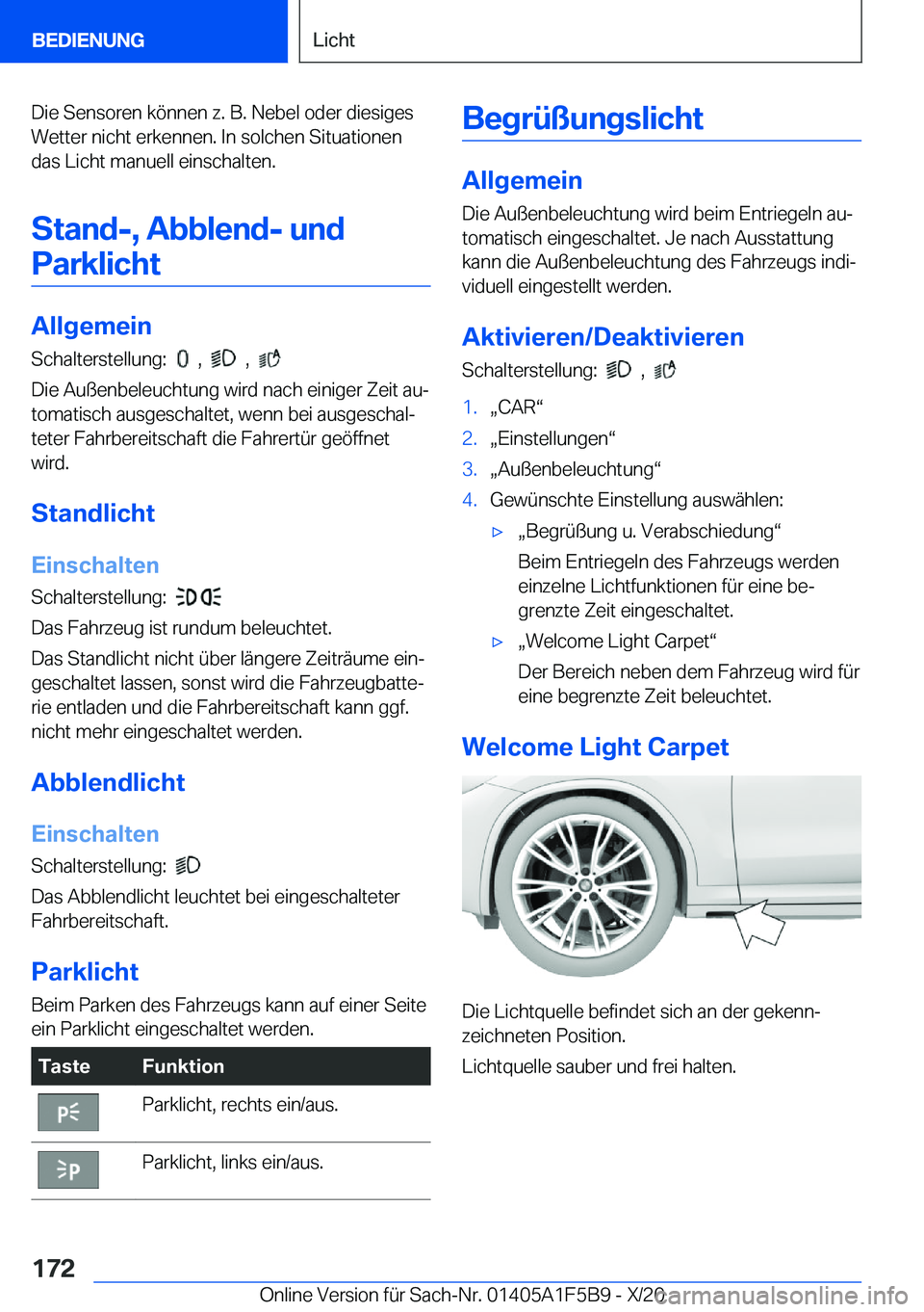 BMW X4 M 2021  Betriebsanleitungen (in German) �D�i�e��S�e�n�s�o�r�e�n��k�