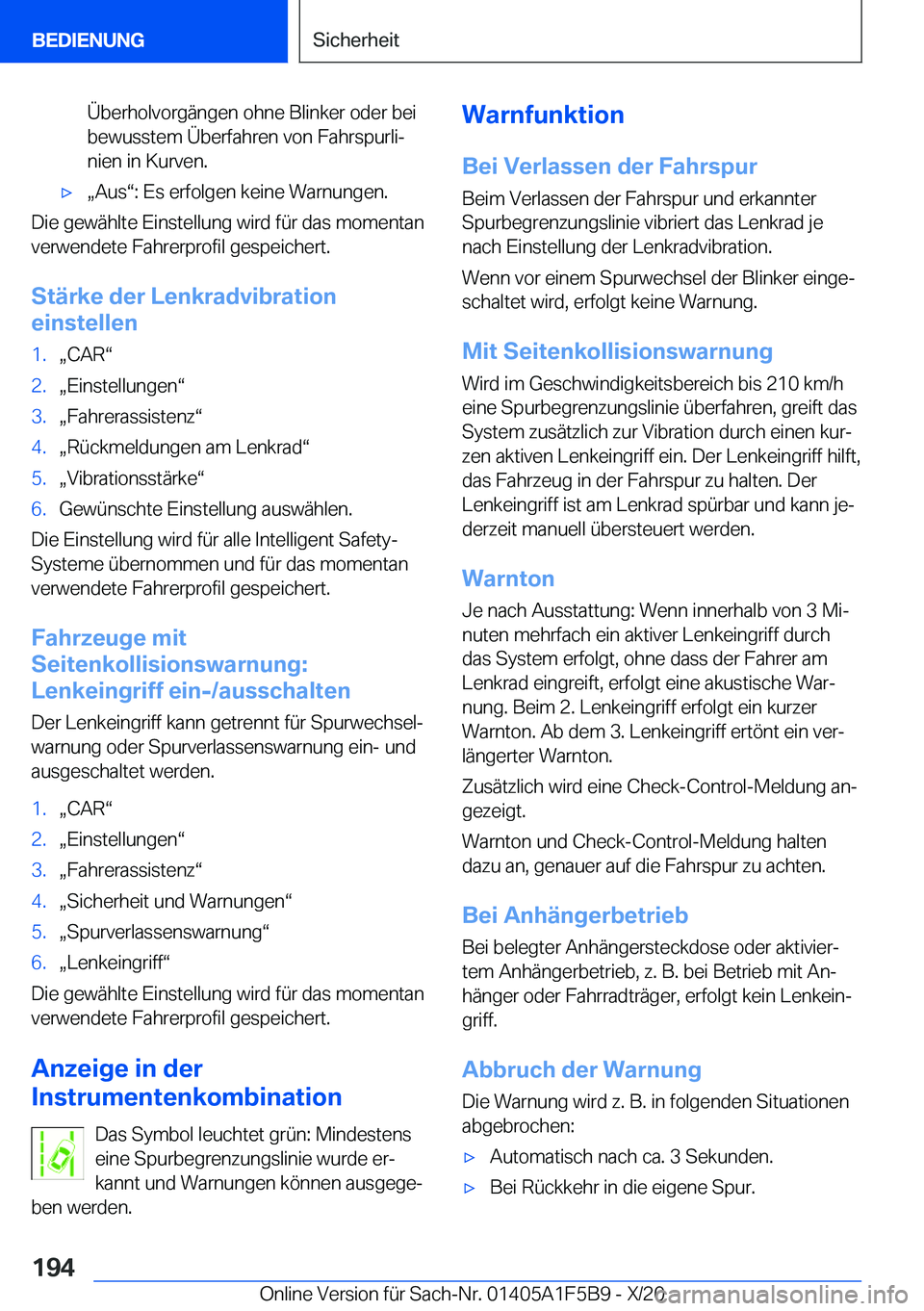 BMW X4 M 2021  Betriebsanleitungen (in German) �