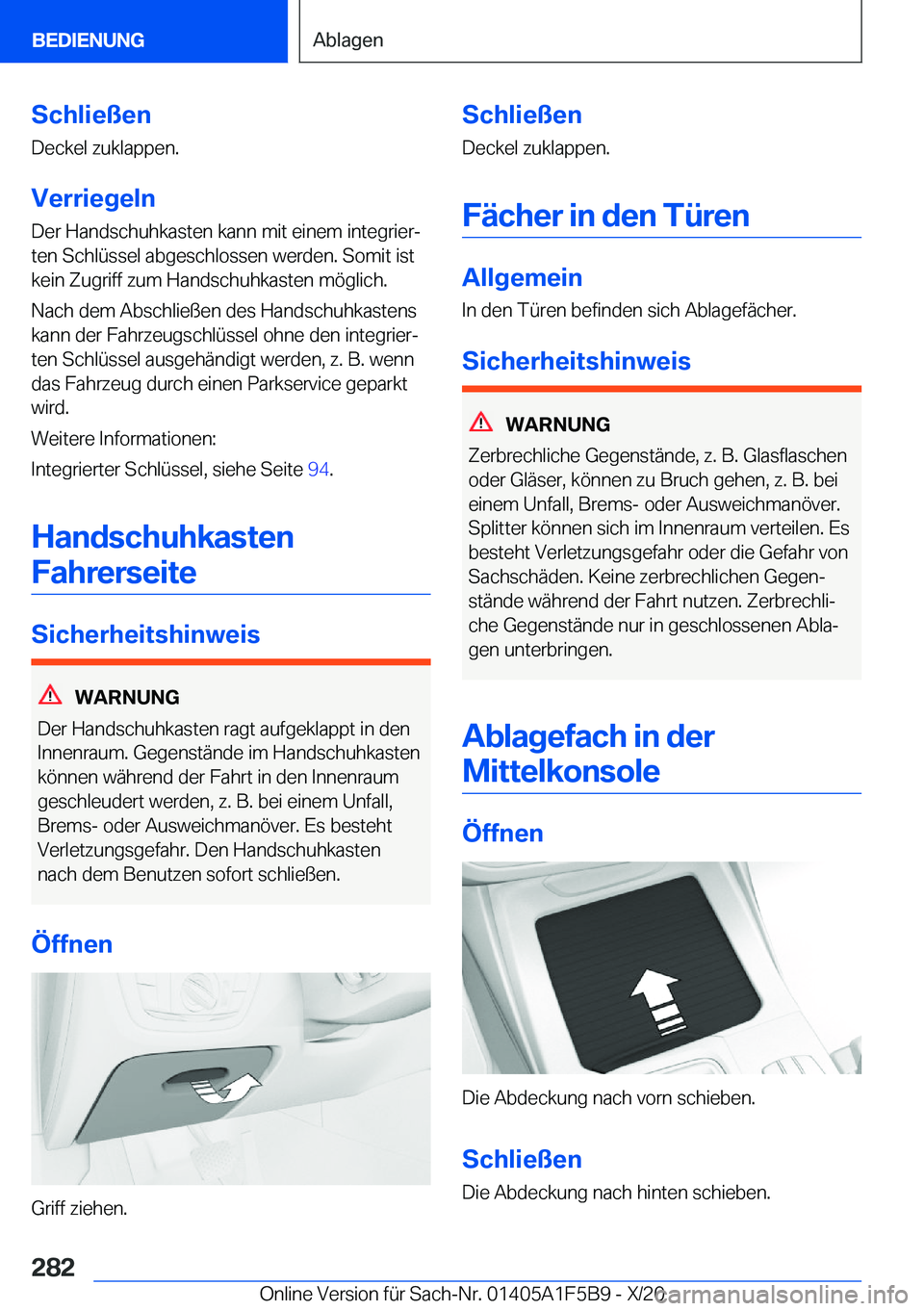 BMW X4 M 2021  Betriebsanleitungen (in German) �S�c�h�l�i�e�