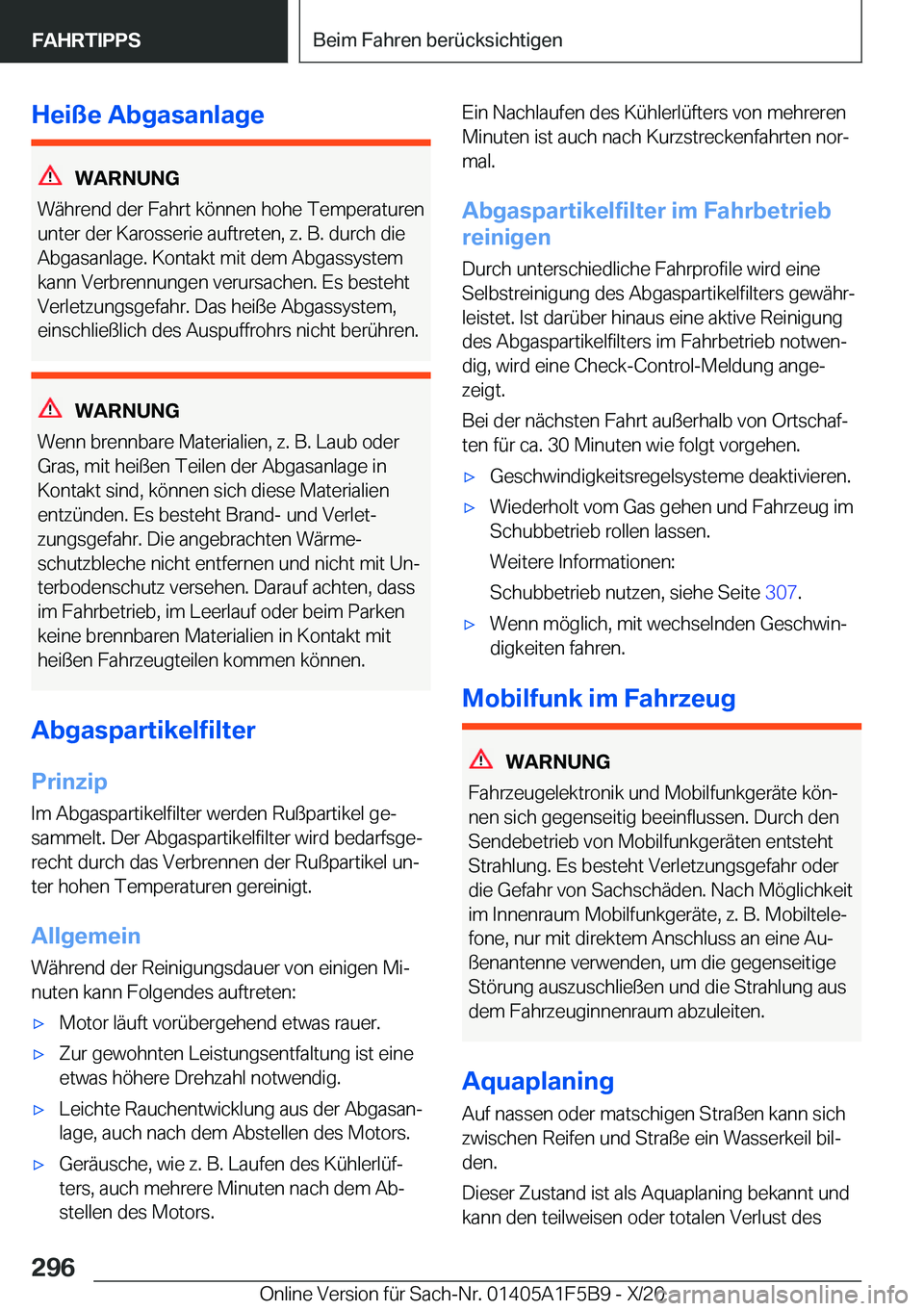 BMW X4 M 2021  Betriebsanleitungen (in German) �H�e�i�