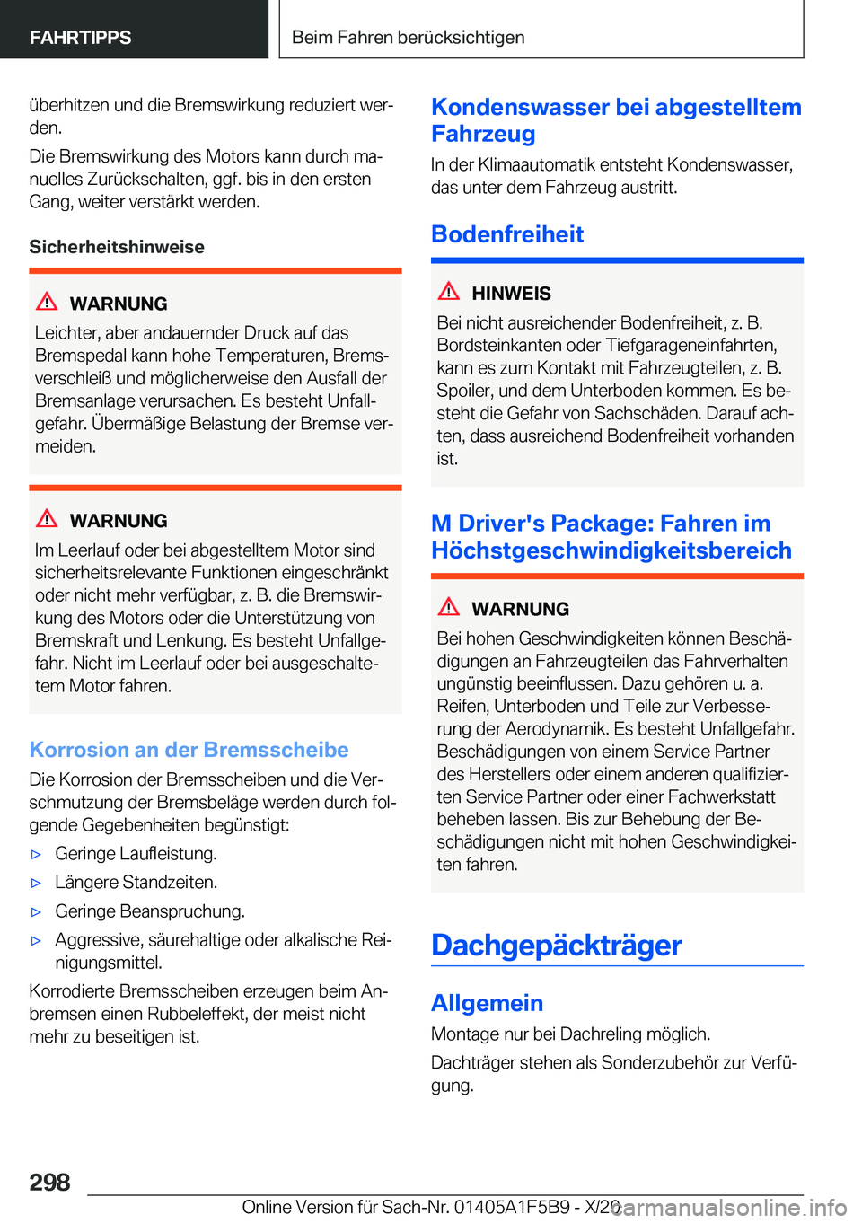 BMW X4 M 2021  Betriebsanleitungen (in German) �