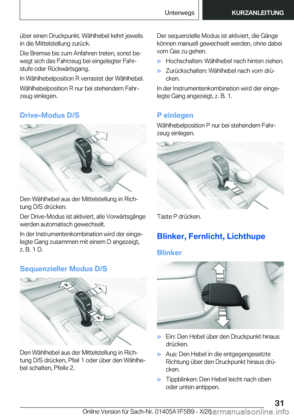 BMW X4 M 2021  Betriebsanleitungen (in German) �