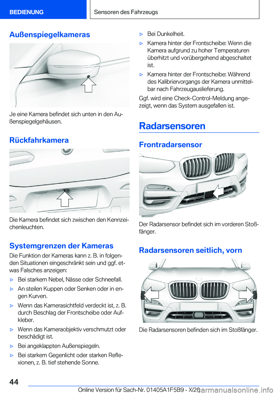 BMW X4 M 2021  Betriebsanleitungen (in German) �A�u�
