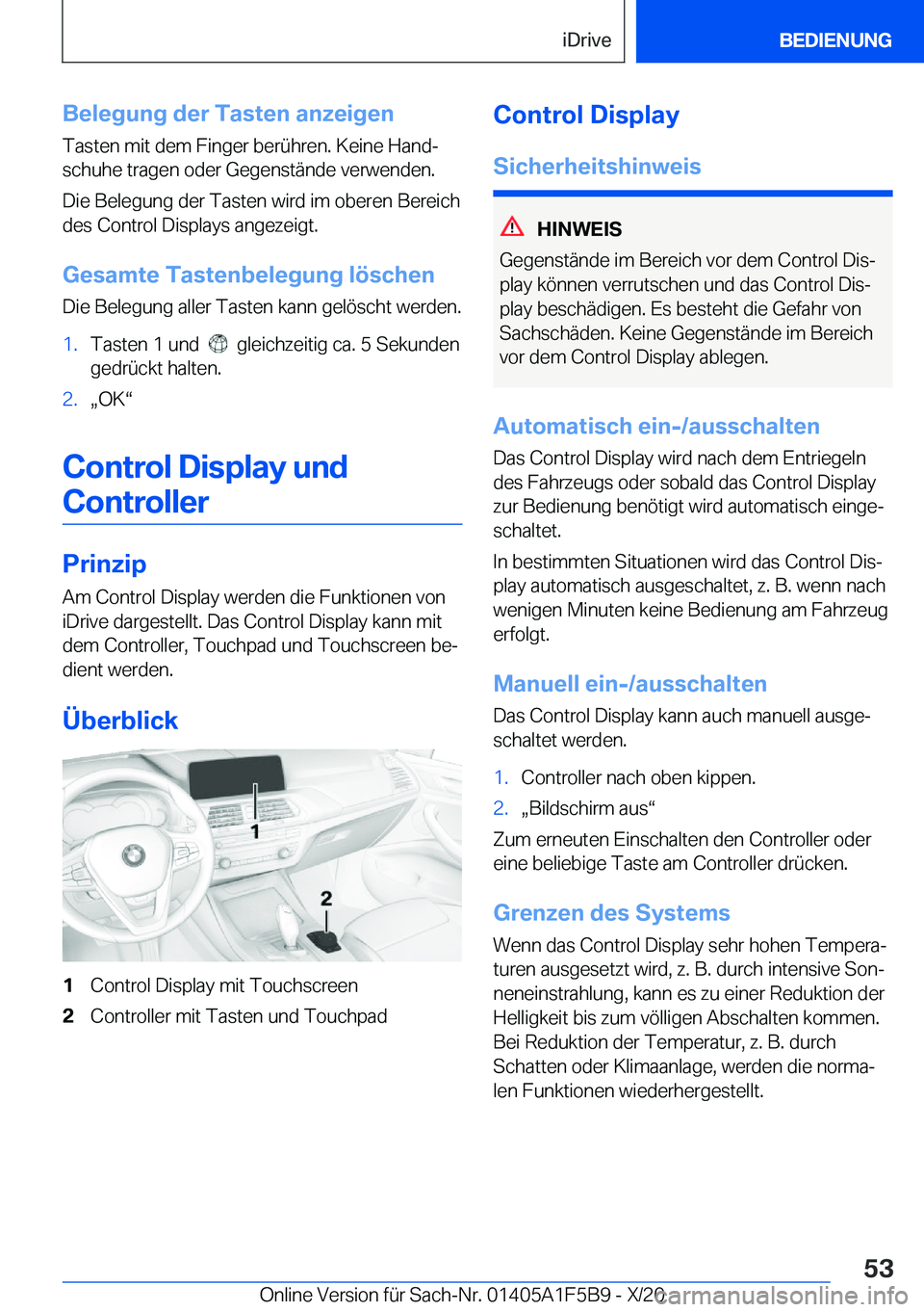 BMW X4 M 2021  Betriebsanleitungen (in German) �B�e�l�e�g�u�n�g��d�e�r��T�a�s�t�e�n��a�n�z�e�i�g�e�n�T�a�s�t�e�n��m�i�t��d�e�m��F�i�n�g�e�r��b�e�r�