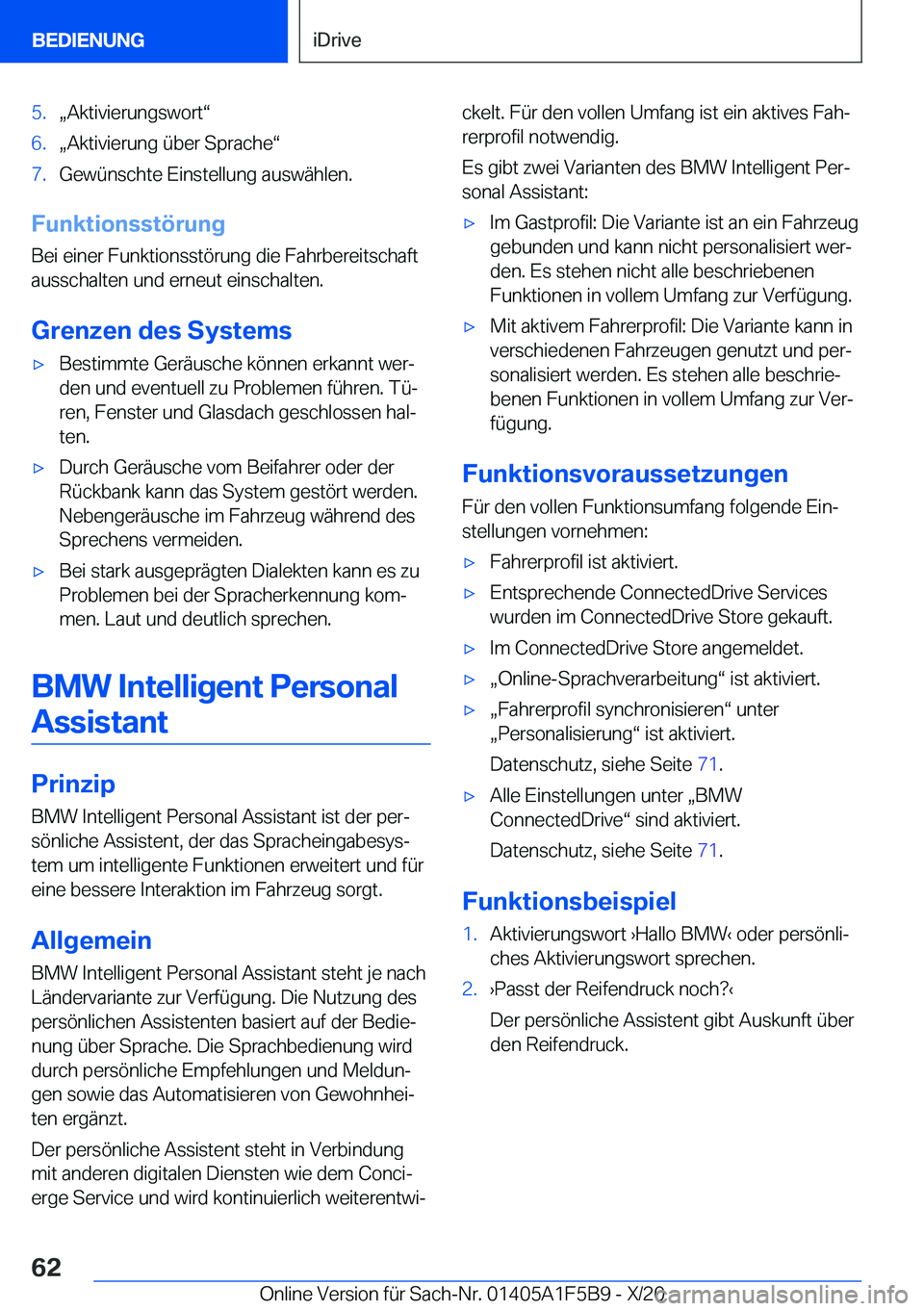BMW X4 M 2021  Betriebsanleitungen (in German) �5�.x�A�k�t�i�v�i�e�r�u�n�g�s�w�o�r�tv�6�.x�A�k�t�i�v�i�e�r�u�n�g��