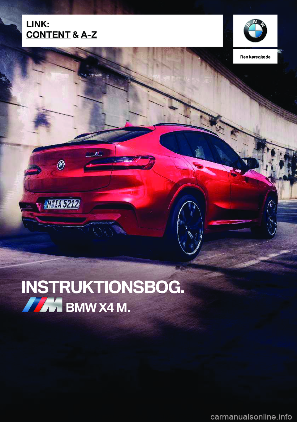 BMW X4 M 2021  InstruktionsbØger (in Danish) 