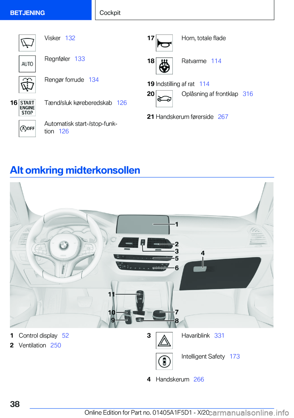 BMW X4 M 2021  InstruktionsbØger (in Danish) �V�i�s�k�e�r\_�1�3�2�R�e�g�n�f�