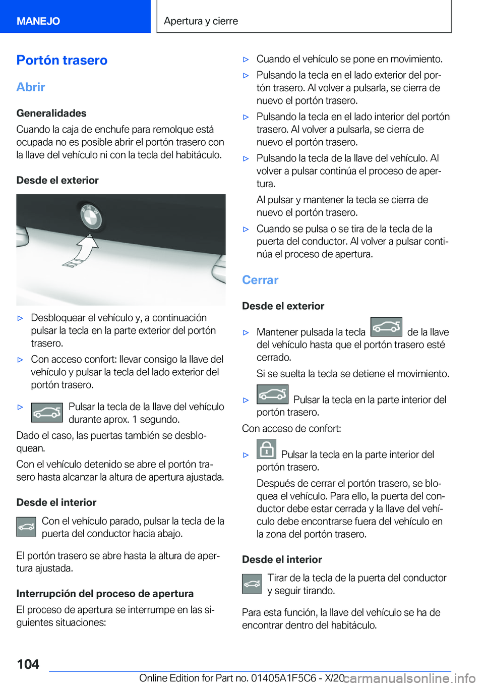 BMW X4 M 2021  Manuales de Empleo (in Spanish) �P�o�r�t�