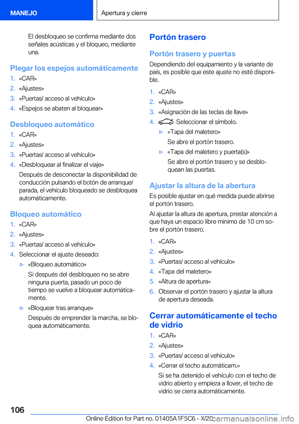 BMW X4 M 2021  Manuales de Empleo (in Spanish) �E�l��d�e�s�b�l�o�q�u�e�o��s�e��c�o�n�f�i�r�m�a��m�e�d�i�a�n�t�e��d�o�s
�s�e�