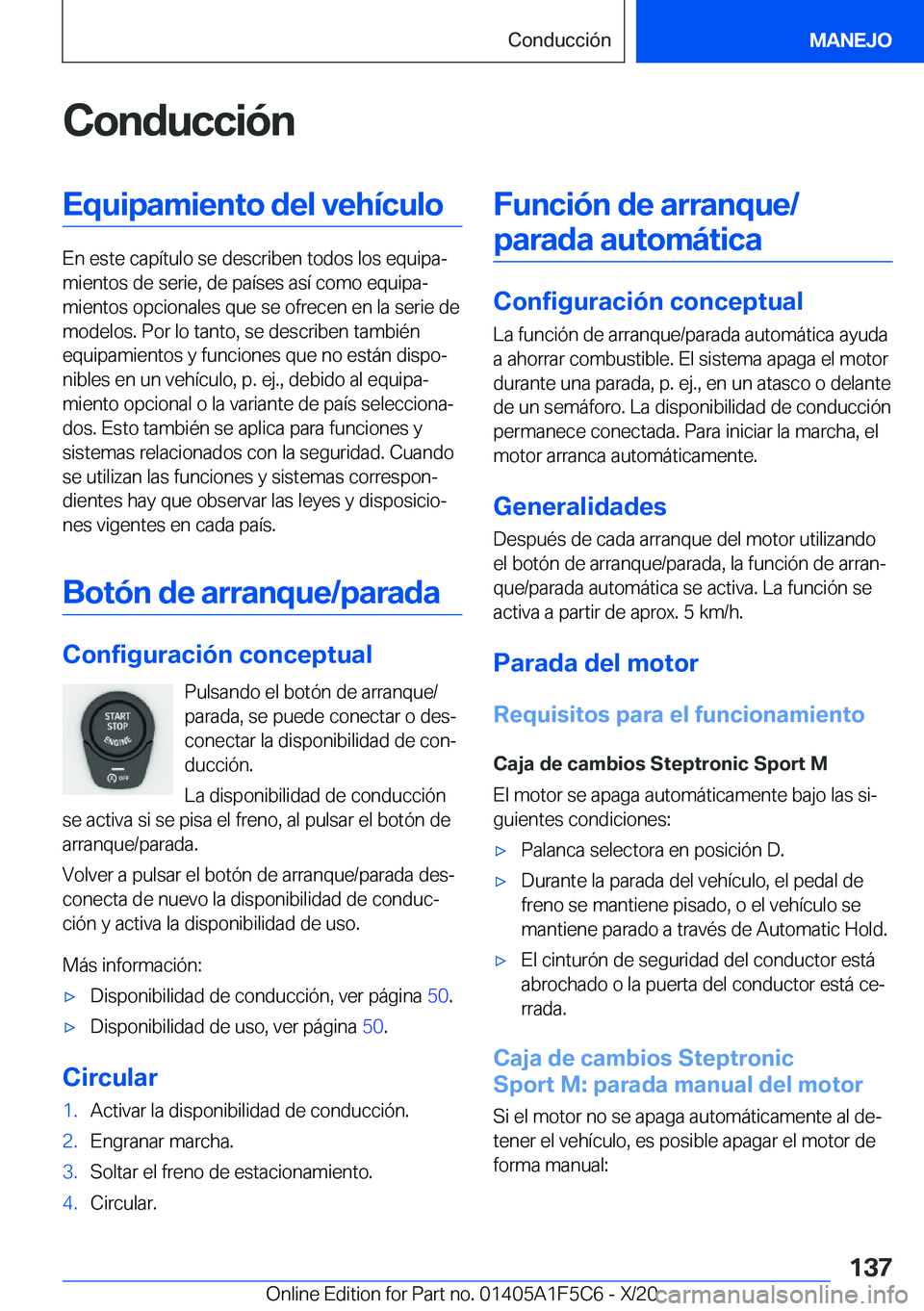 BMW X4 M 2021  Manuales de Empleo (in Spanish) �C�o�n�d�u�c�c�i�