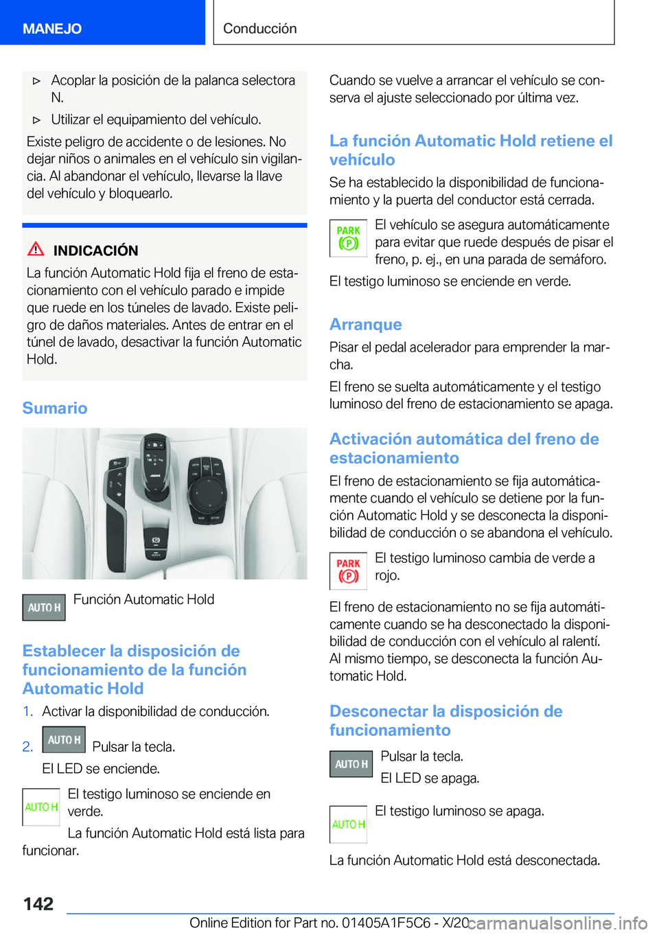 BMW X4 M 2021  Manuales de Empleo (in Spanish) x�A�c�o�p�l�a�r��l�a��p�o�s�i�c�i�