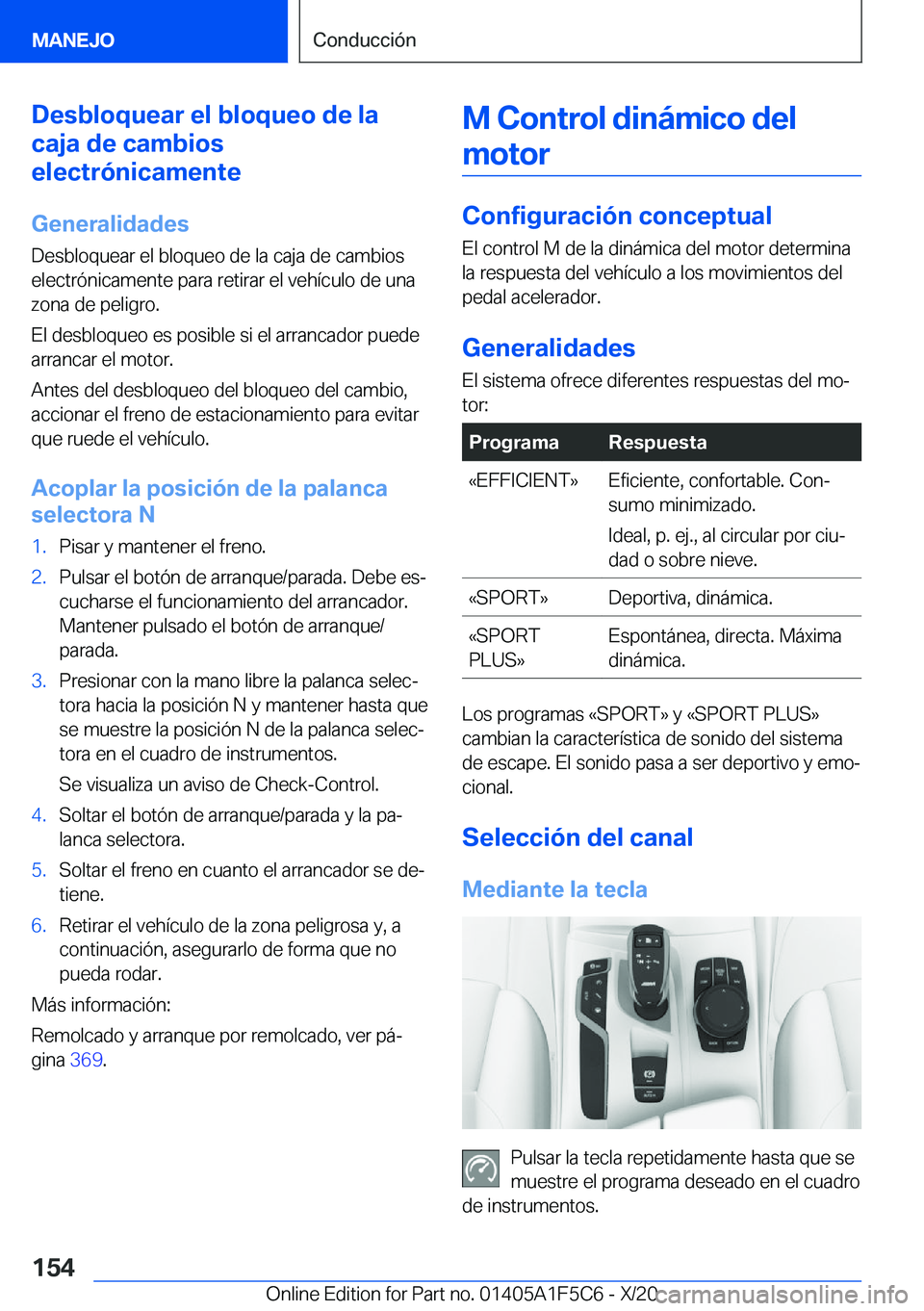 BMW X4 M 2021  Manuales de Empleo (in Spanish) �D�e�s�b�l�o�q�u�e�a�r��e�l��b�l�o�q�u�e�o��d�e��l�a
�c�a�j�a��d�e��c�a�m�b�i�o�s
�e�l�e�c�t�r�