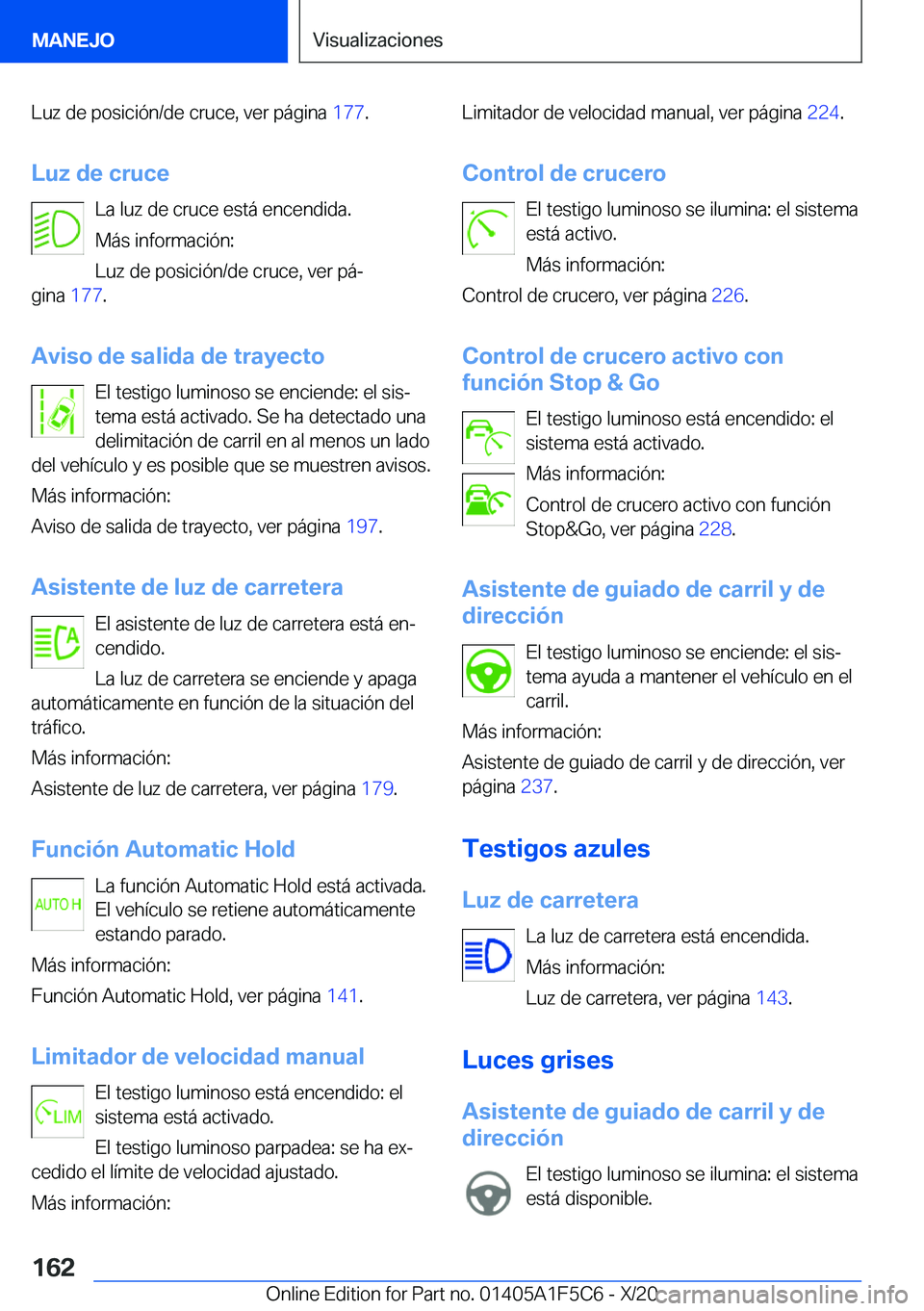 BMW X4 M 2021  Manuales de Empleo (in Spanish) �L�u�z��d�e��p�o�s�i�c�i�