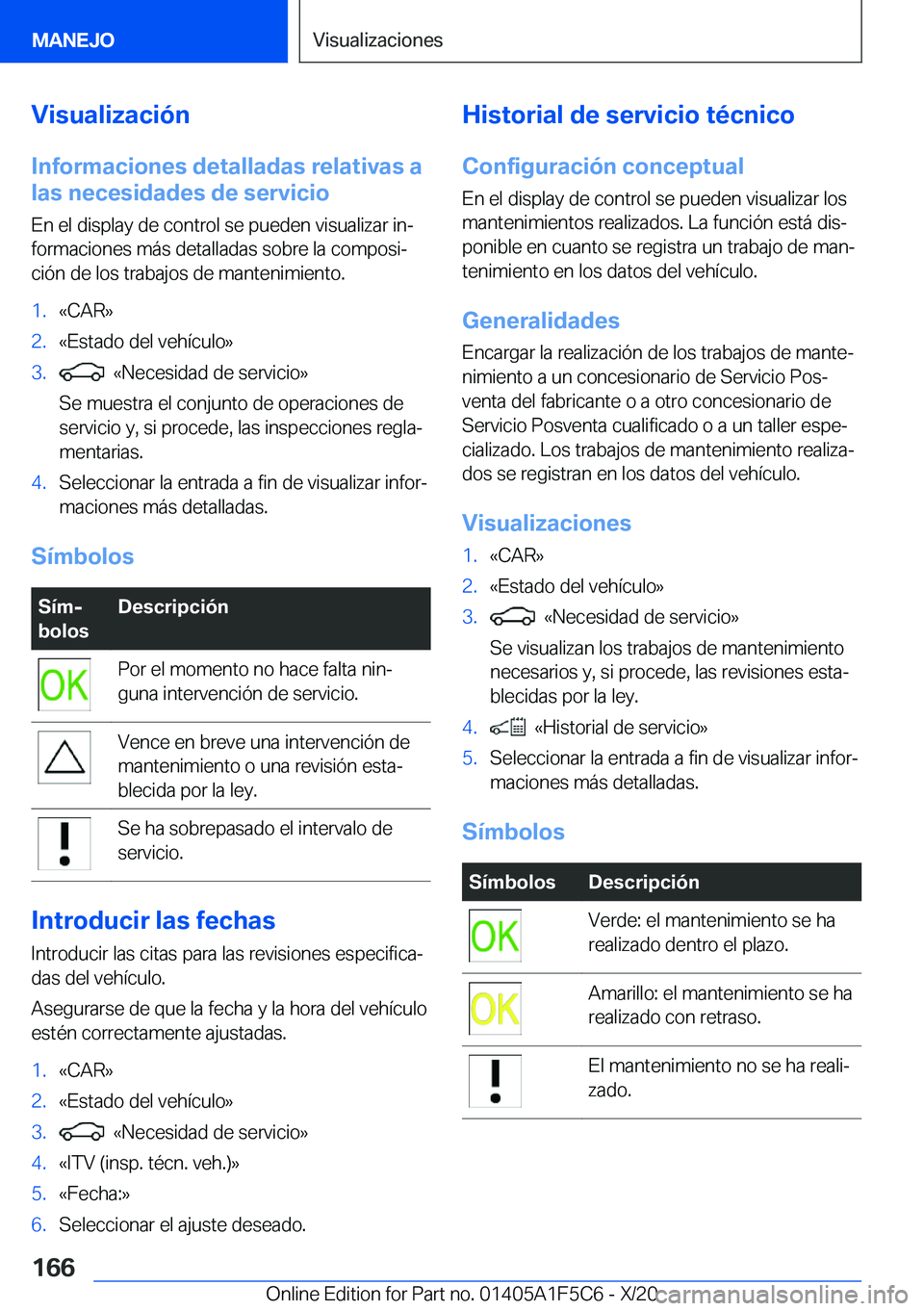 BMW X4 M 2021  Manuales de Empleo (in Spanish) �V�i�s�u�a�l�i�z�a�c�i�