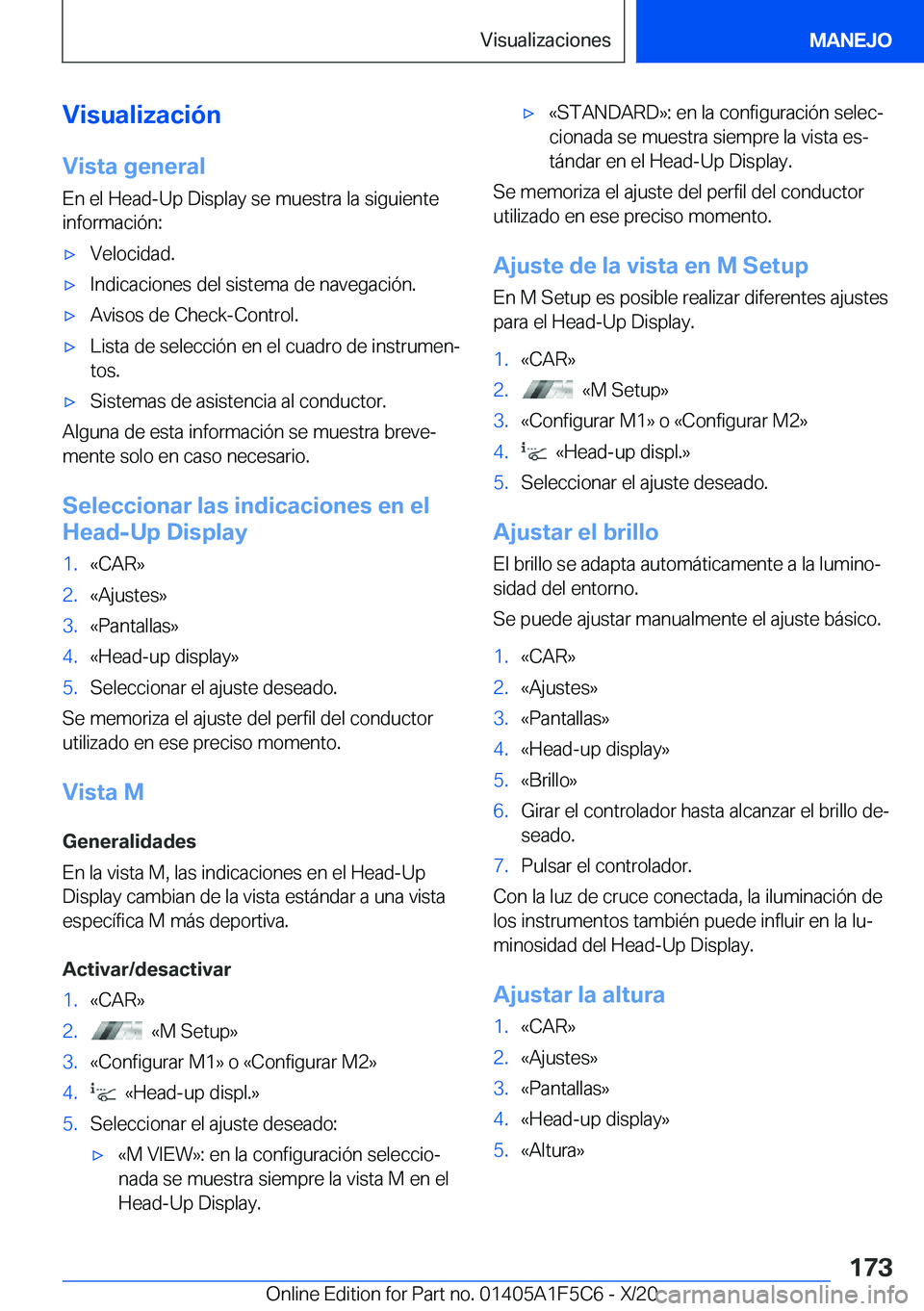 BMW X4 M 2021  Manuales de Empleo (in Spanish) �V�i�s�u�a�l�i�z�a�c�i�