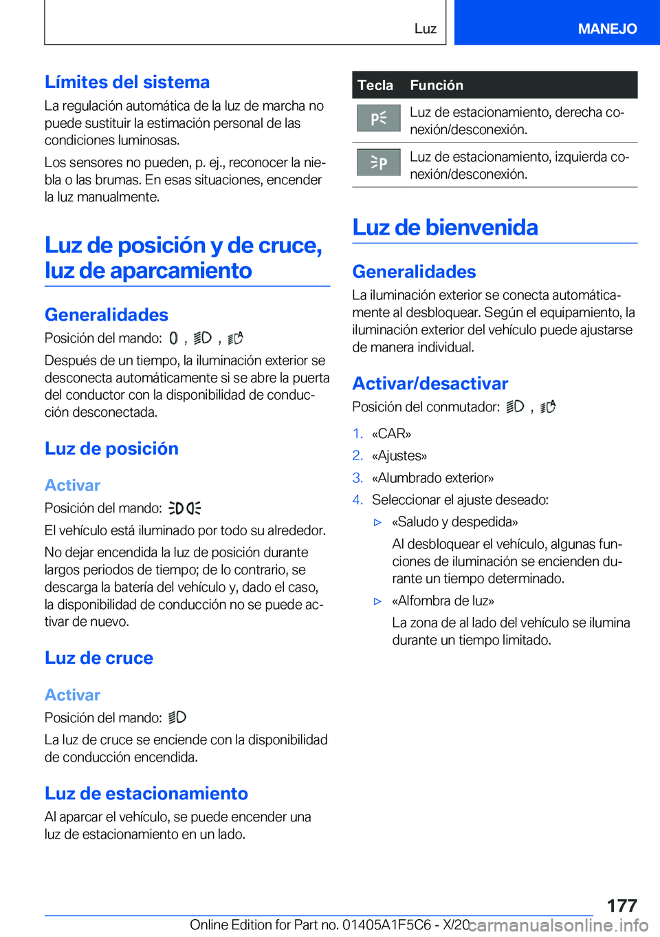 BMW X4 M 2021  Manuales de Empleo (in Spanish) �L�