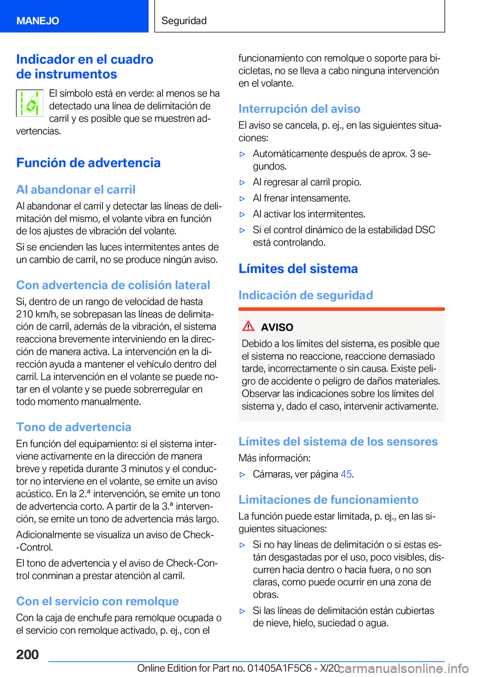 BMW X4 M 2021  Manuales de Empleo (in Spanish) �I�n�d�i�c�a�d�o�r��e�n��e�l��c�u�a�d�r�o
�d�e��i�n�s�t�r�u�m�e�n�t�o�s
�E�l��s�