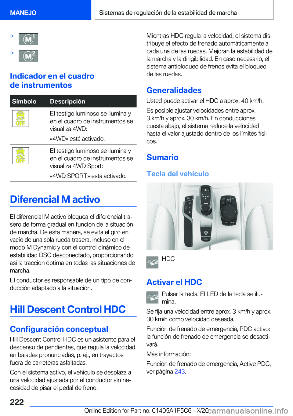 BMW X4 M 2021  Manuales de Empleo (in Spanish) xx
�I�n�d�i�c�a�d�o�r��e�n��e�l��c�u�a�d�r�o
�d�e��i�n�s�t�r�u�m�e�n�t�o�s
�S�