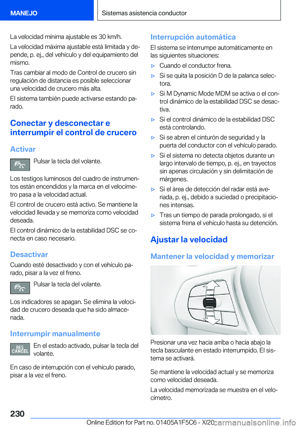 BMW X4 M 2021  Manuales de Empleo (in Spanish) �L�a��v�e�l�o�c�i�d�a�d��m�