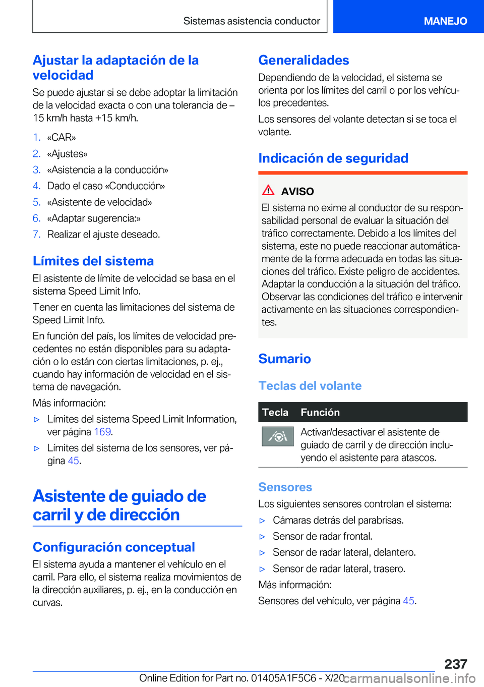 BMW X4 M 2021  Manuales de Empleo (in Spanish) �A�j�u�s�t�a�r��l�a��a�d�a�p�t�a�c�i�