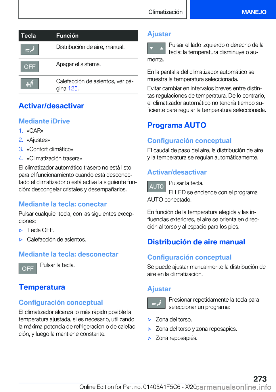 BMW X4 M 2021  Manuales de Empleo (in Spanish) �T�e�c�l�a�F�u�n�c�i�