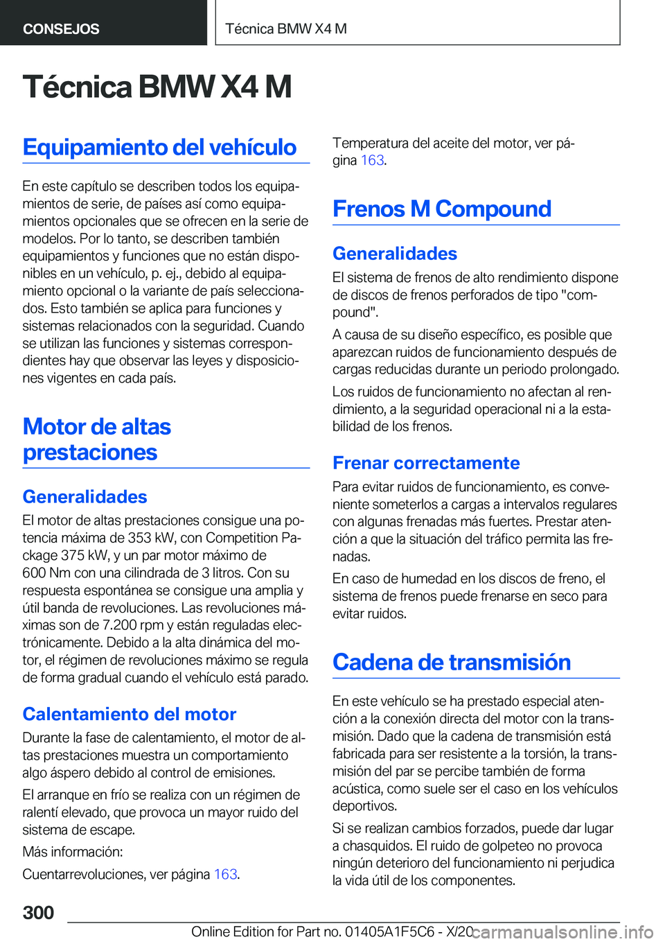BMW X4 M 2021  Manuales de Empleo (in Spanish) �T�