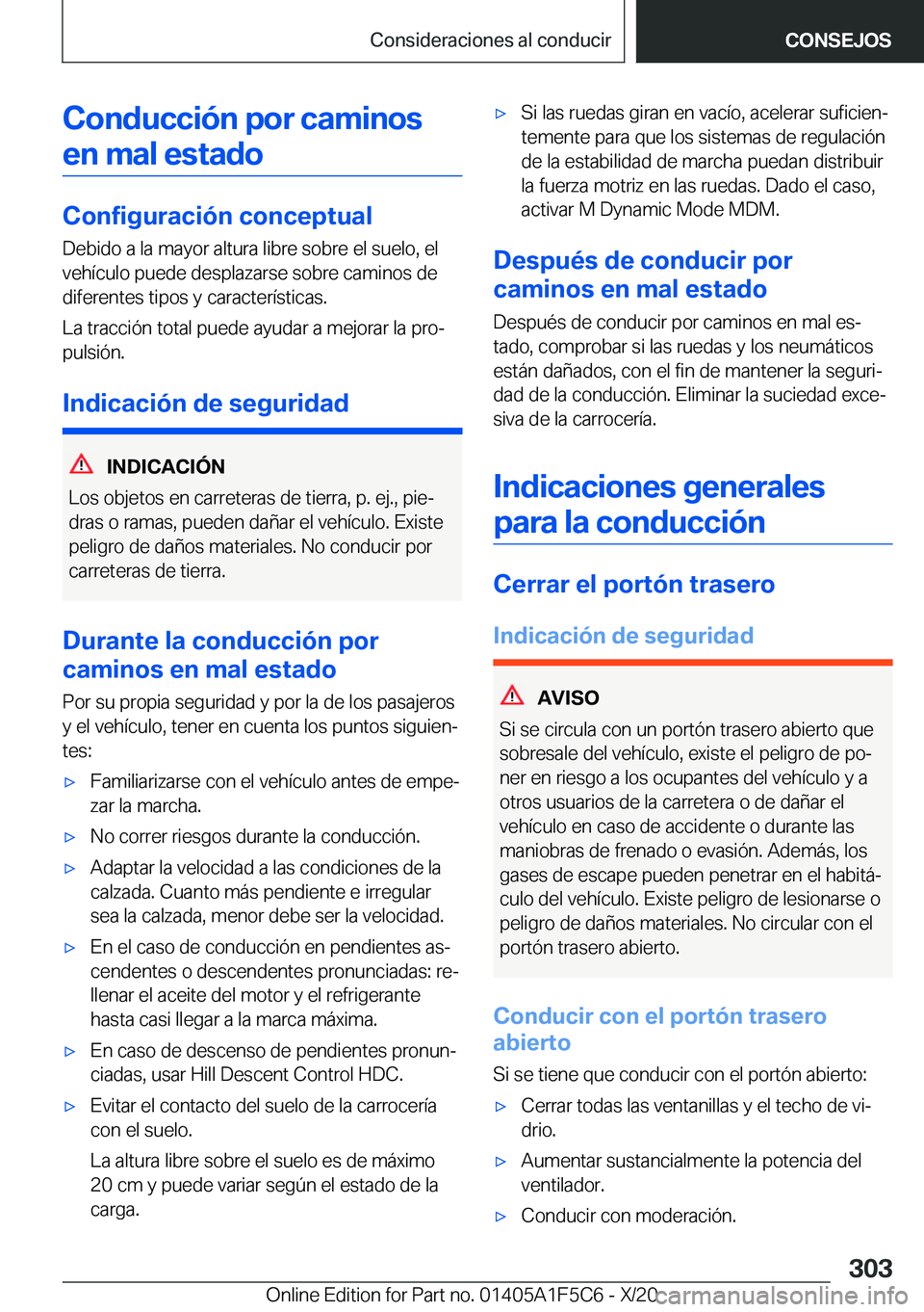 BMW X4 M 2021  Manuales de Empleo (in Spanish) �C�o�n�d�u�c�c�i�