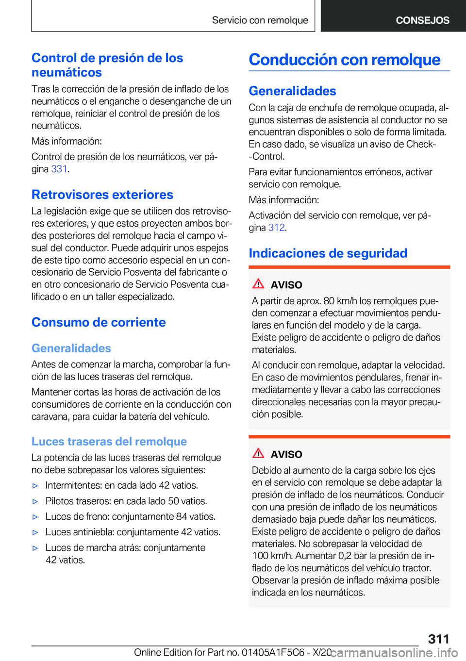 BMW X4 M 2021  Manuales de Empleo (in Spanish) �C�o�n�t�r�o�l��d�e��p�r�e�s�i�