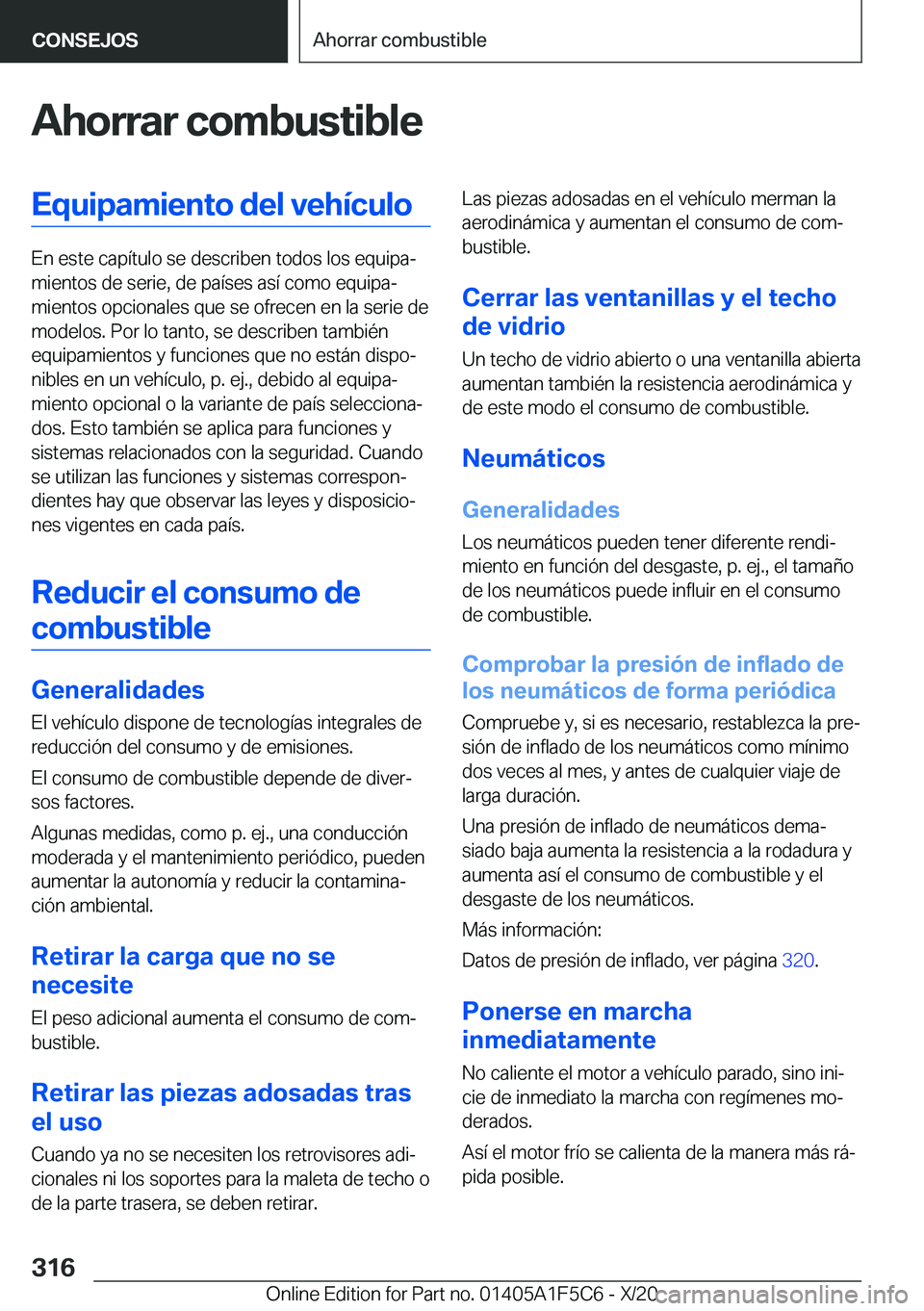 BMW X4 M 2021  Manuales de Empleo (in Spanish) �A�h�o�r�r�a�r��c�o�m�b�u�s�t�i�b�l�e�E�q�u�i�p�a�m�i�e�n�t�o��d�e�l��v�e�h�