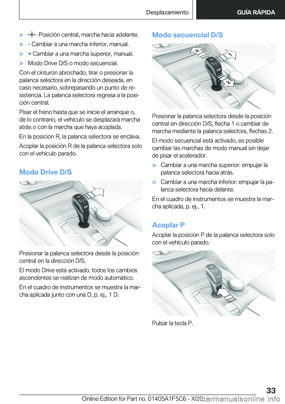 BMW X4 M 2021  Manuales de Empleo (in Spanish) x���P�o�s�i�c�i�
