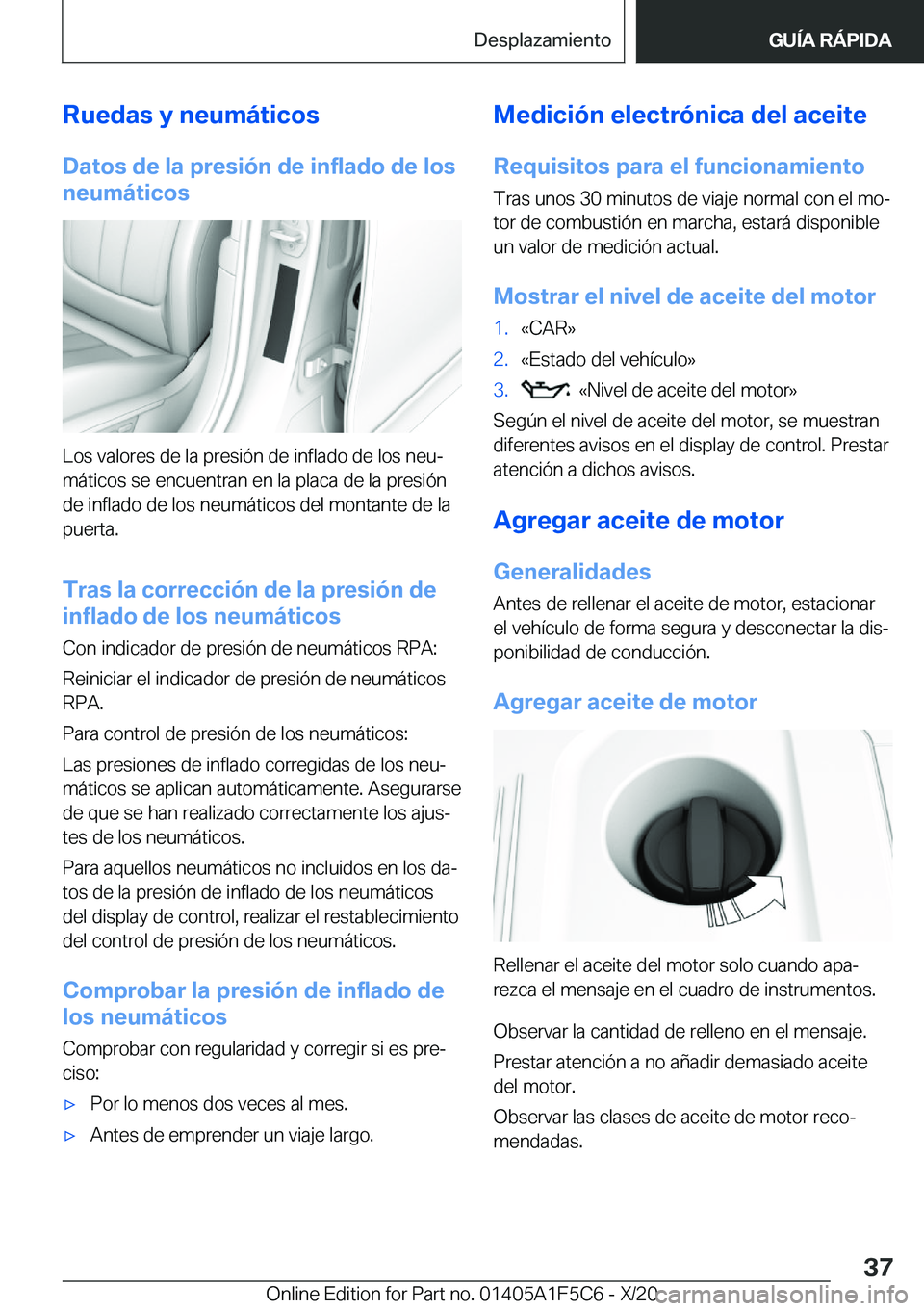BMW X4 M 2021  Manuales de Empleo (in Spanish) �R�u�e�d�a�s��y��n�e�u�m�