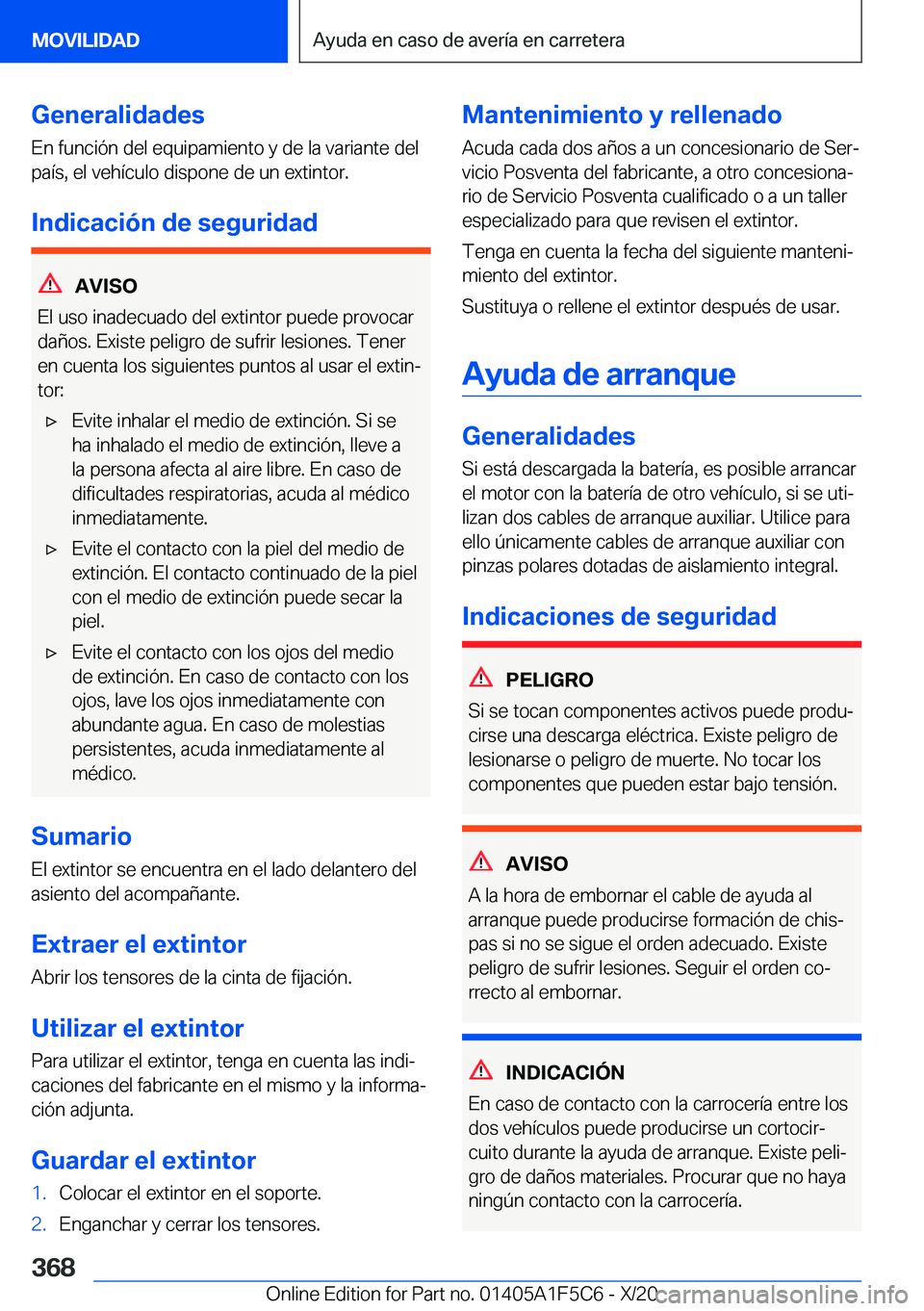 BMW X4 M 2021  Manuales de Empleo (in Spanish) �G�e�n�e�r�a�l�i�d�a�d�e�s
�E�n��f�u�n�c�i�