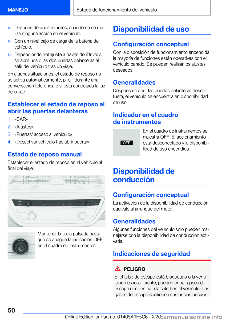 BMW X4 M 2021  Manuales de Empleo (in Spanish) x�D�e�s�p�u�
