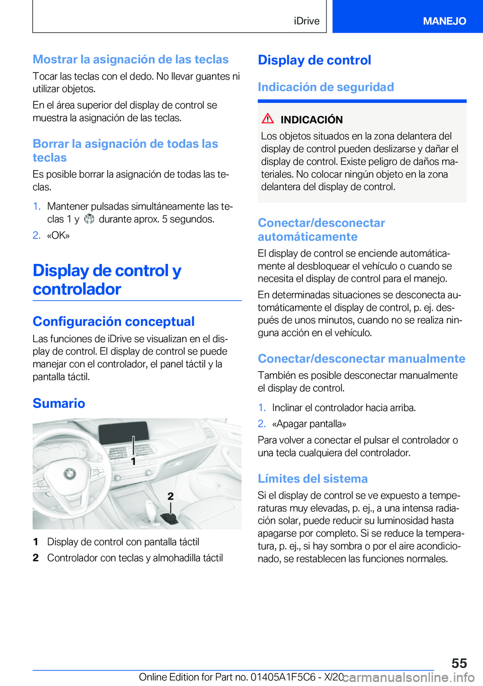 BMW X4 M 2021  Manuales de Empleo (in Spanish) �M�o�s�t�r�a�r��l�a��a�s�i�g�n�a�c�i�