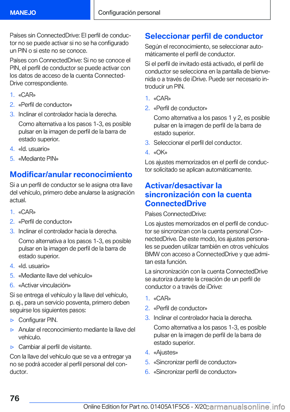 BMW X4 M 2021  Manuales de Empleo (in Spanish) �P�a�