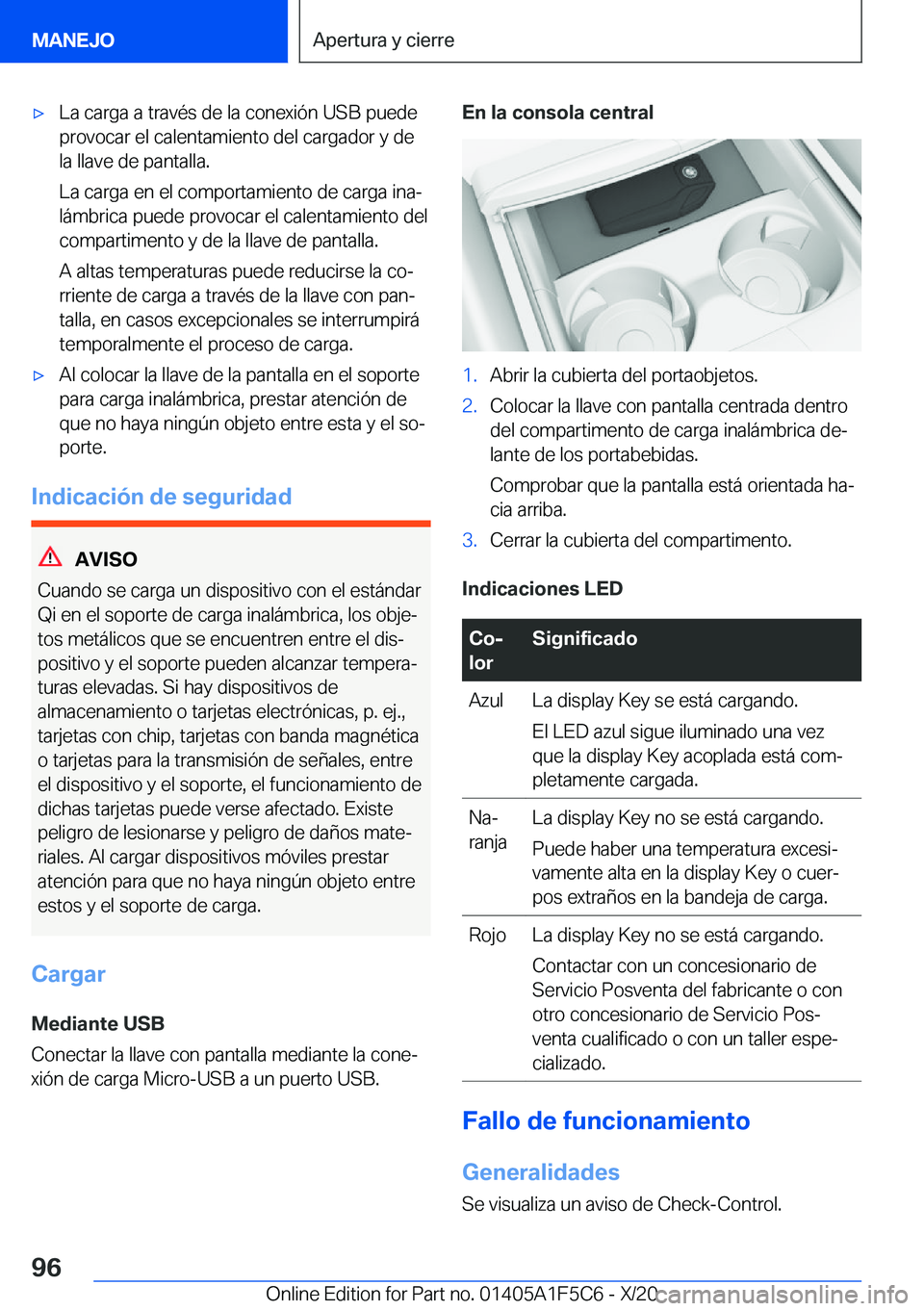 BMW X4 M 2021  Manuales de Empleo (in Spanish) x�L�a��c�a�r�g�a��a��t�r�a�v�