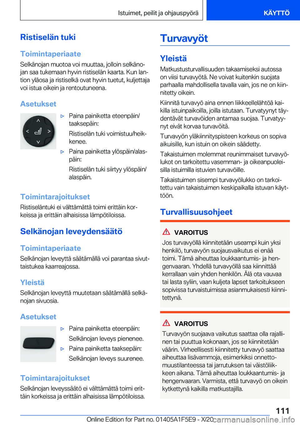 BMW X4 M 2021  Omistajan Käsikirja (in Finnish) �R�i�s�t�i�s�e�l�