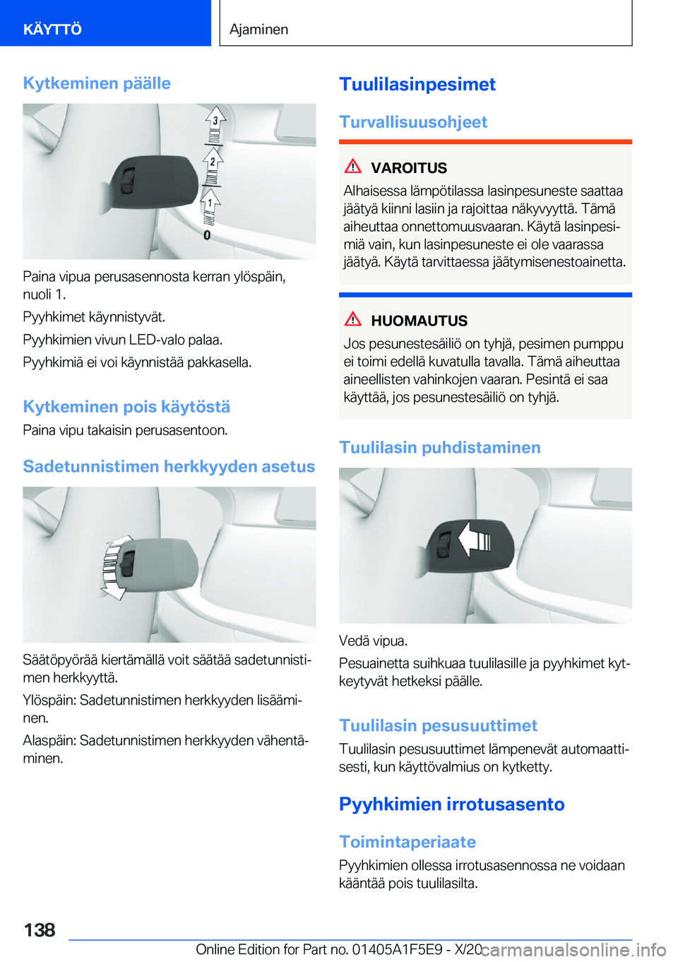 BMW X4 M 2021  Omistajan Käsikirja (in Finnish) �K�y�t�k�e�m�i�n�e�n��p�